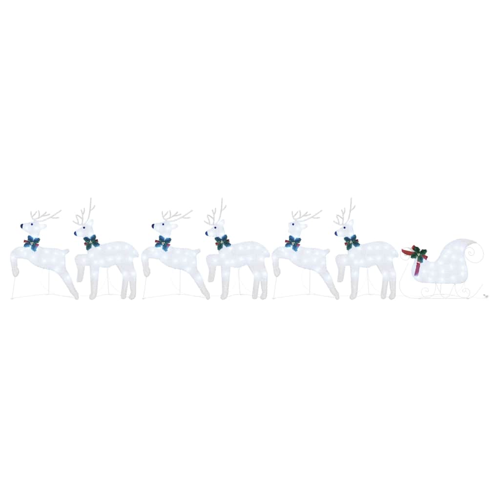 LED Rentiere 7 pcs Silber Stoff