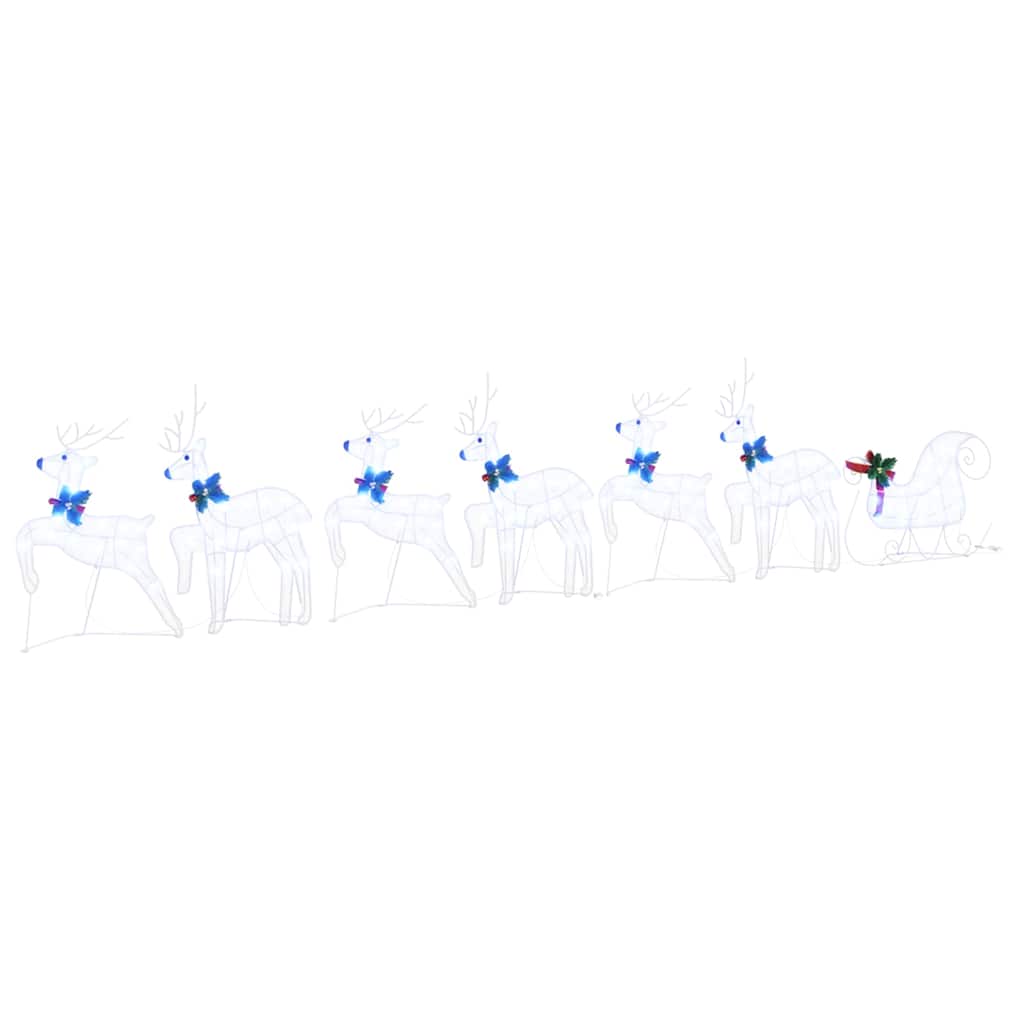 LED Rentiere 7 pcs Weiß Stoff