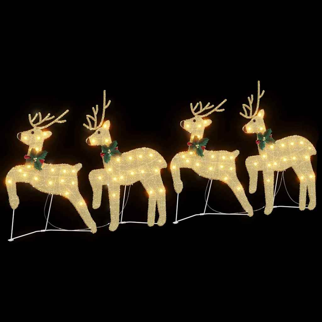 LED Rentiere 4 pcs Gold Stoff