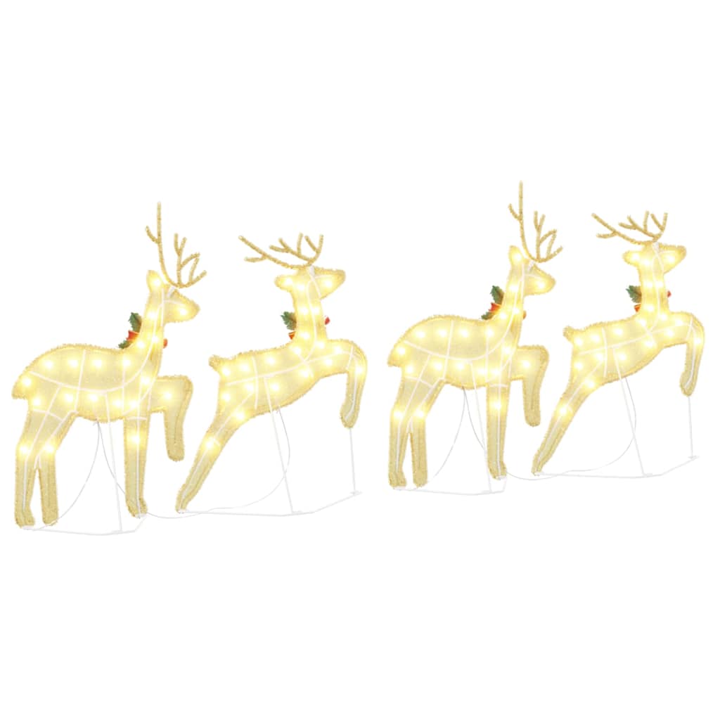 LED Rentiere 4 pcs Gold Stoff