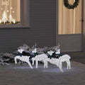LED Rentiere 4 pcs Silber Stoff