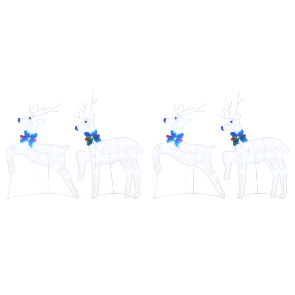 LED Rentiere 4 pcs Weiß Stoff