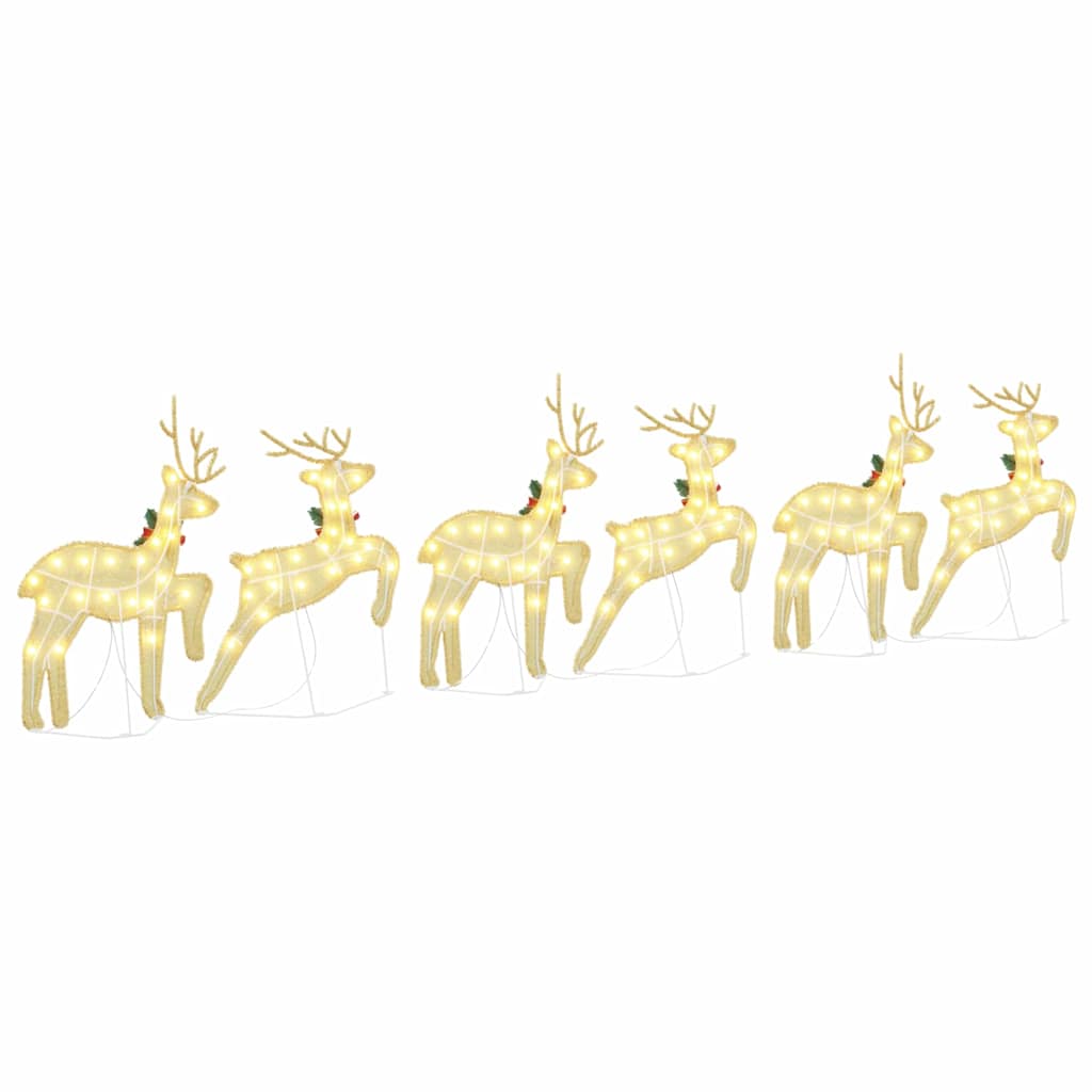 LED Rentiere 6 pcs Gold Stoff