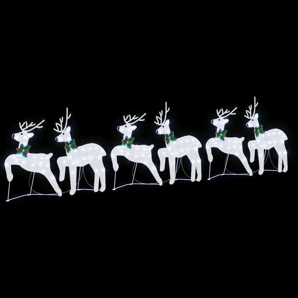 LED Rentiere 6 pcs Silber Stoff