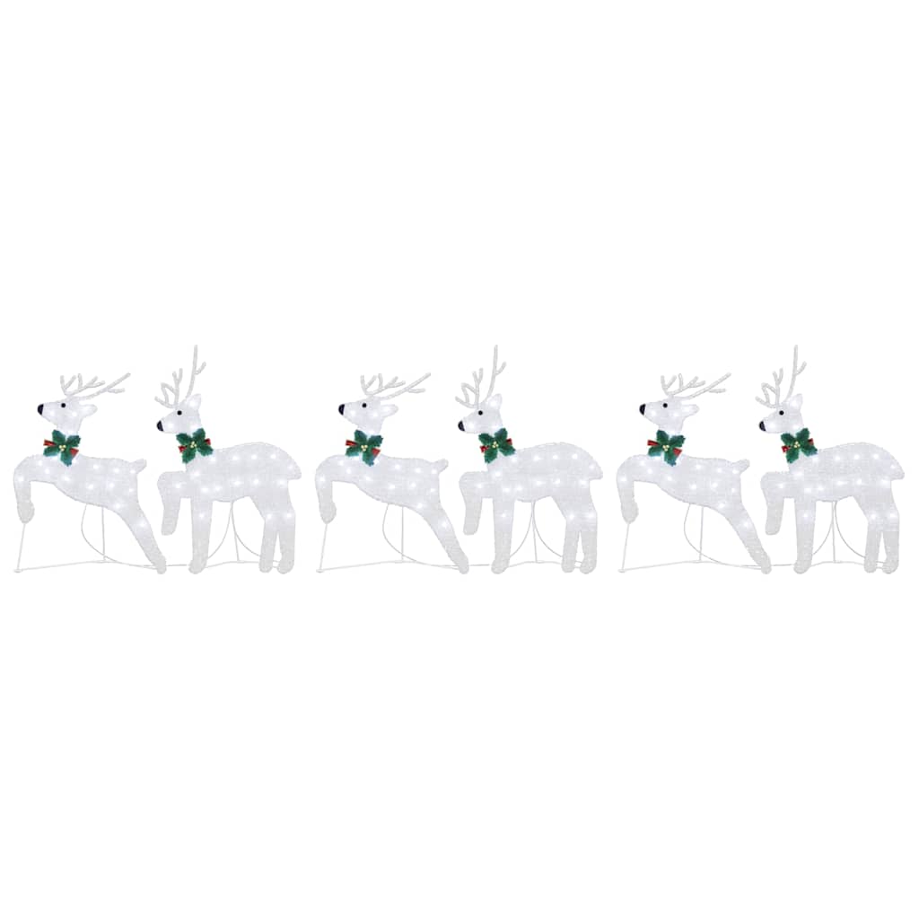 LED Rentiere 6 pcs Silber Stoff