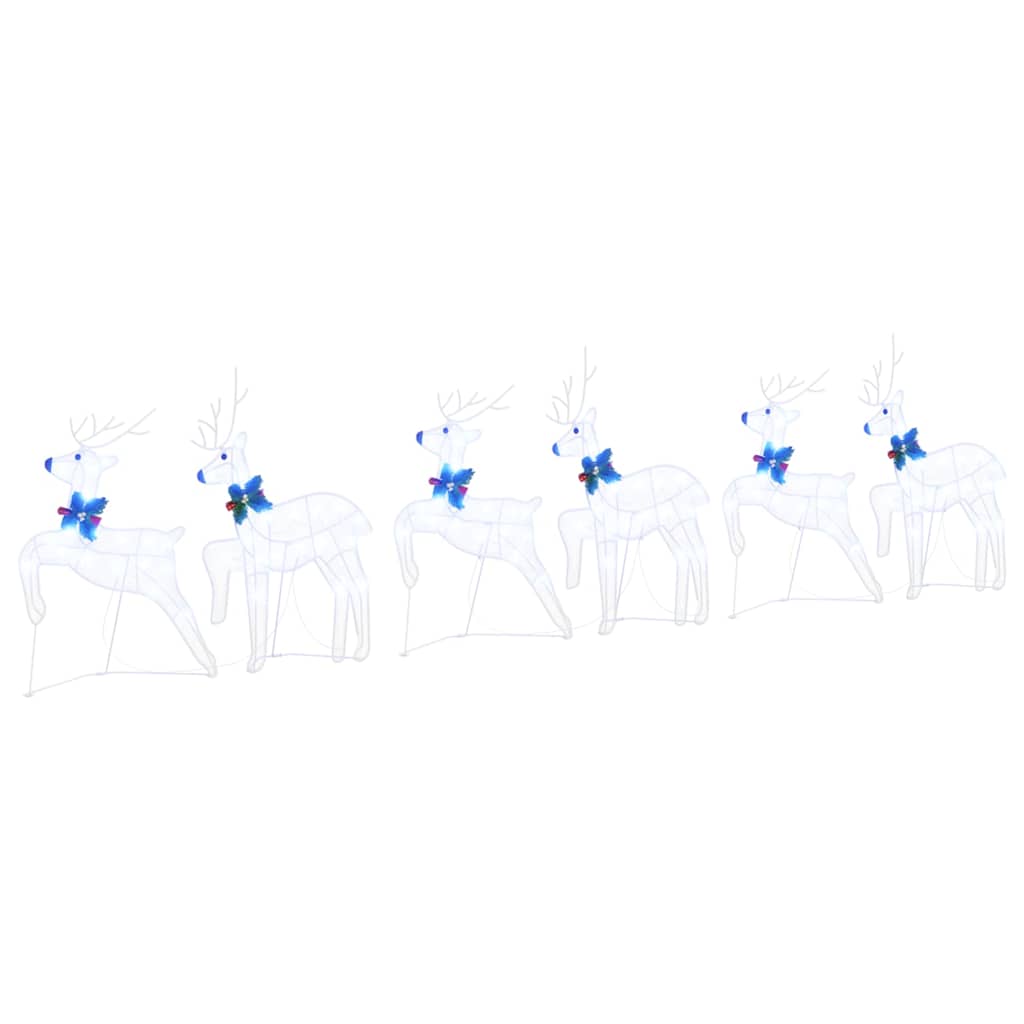 LED Rentiere 6 pcs Weiß Stoff