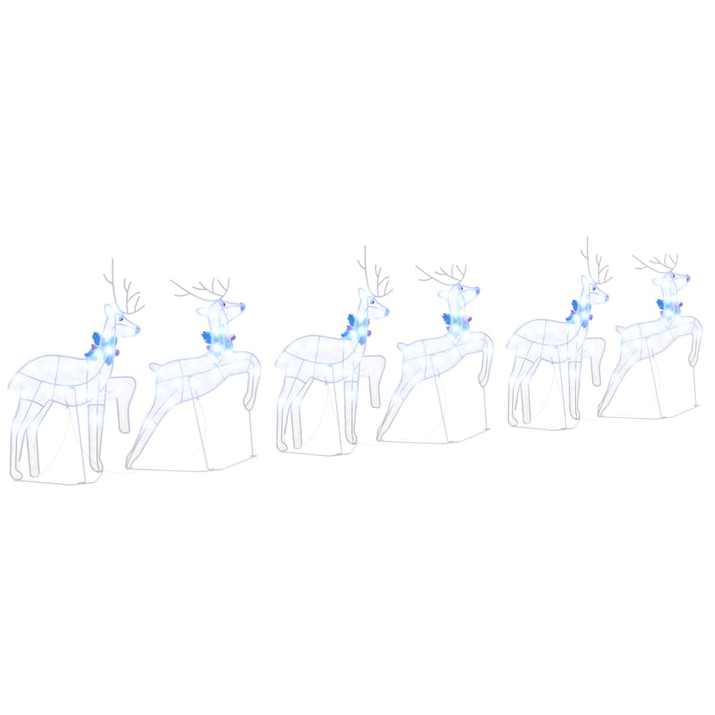 LED Rentiere 6 pcs Weiß Stoff