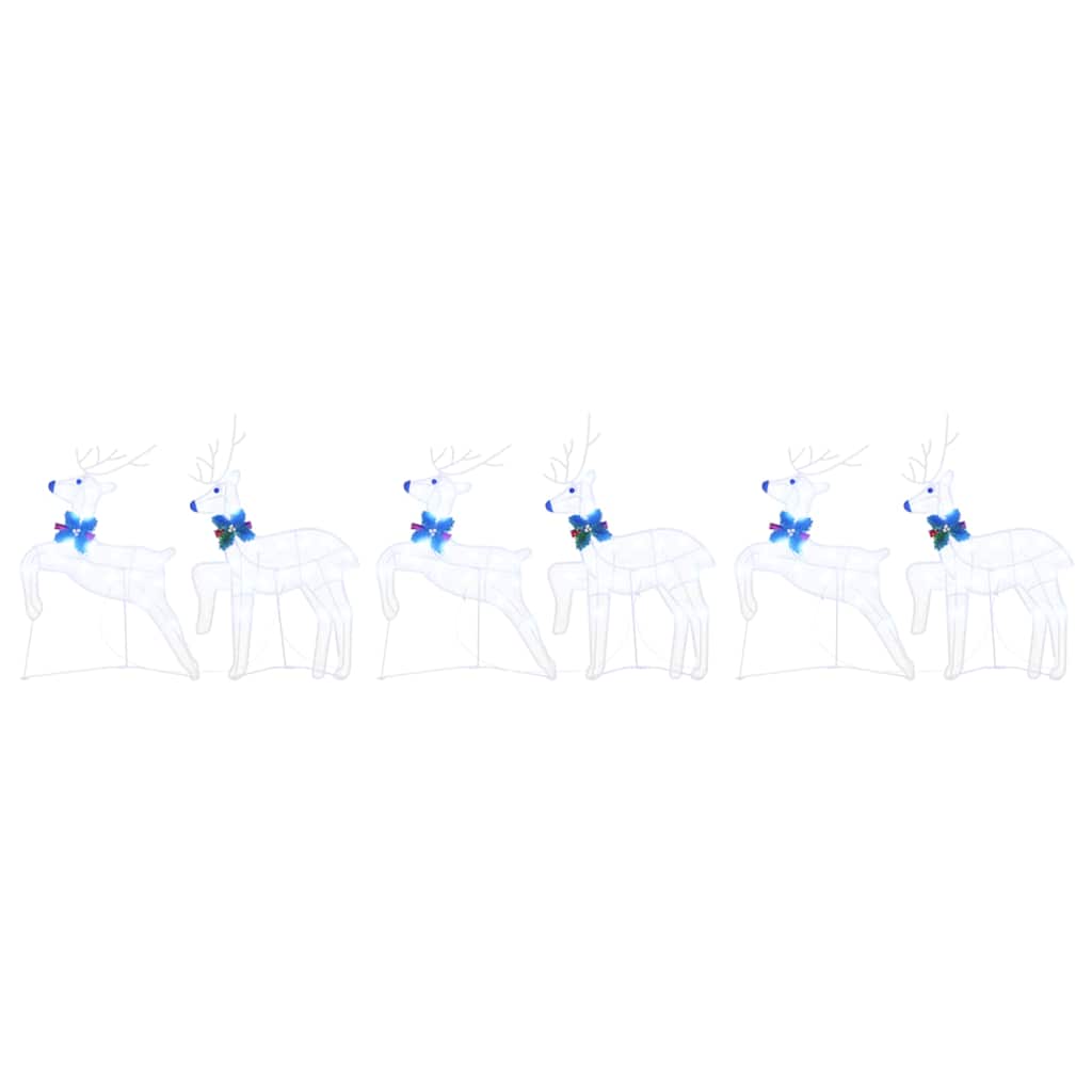 LED Rentiere 6 pcs Weiß Stoff
