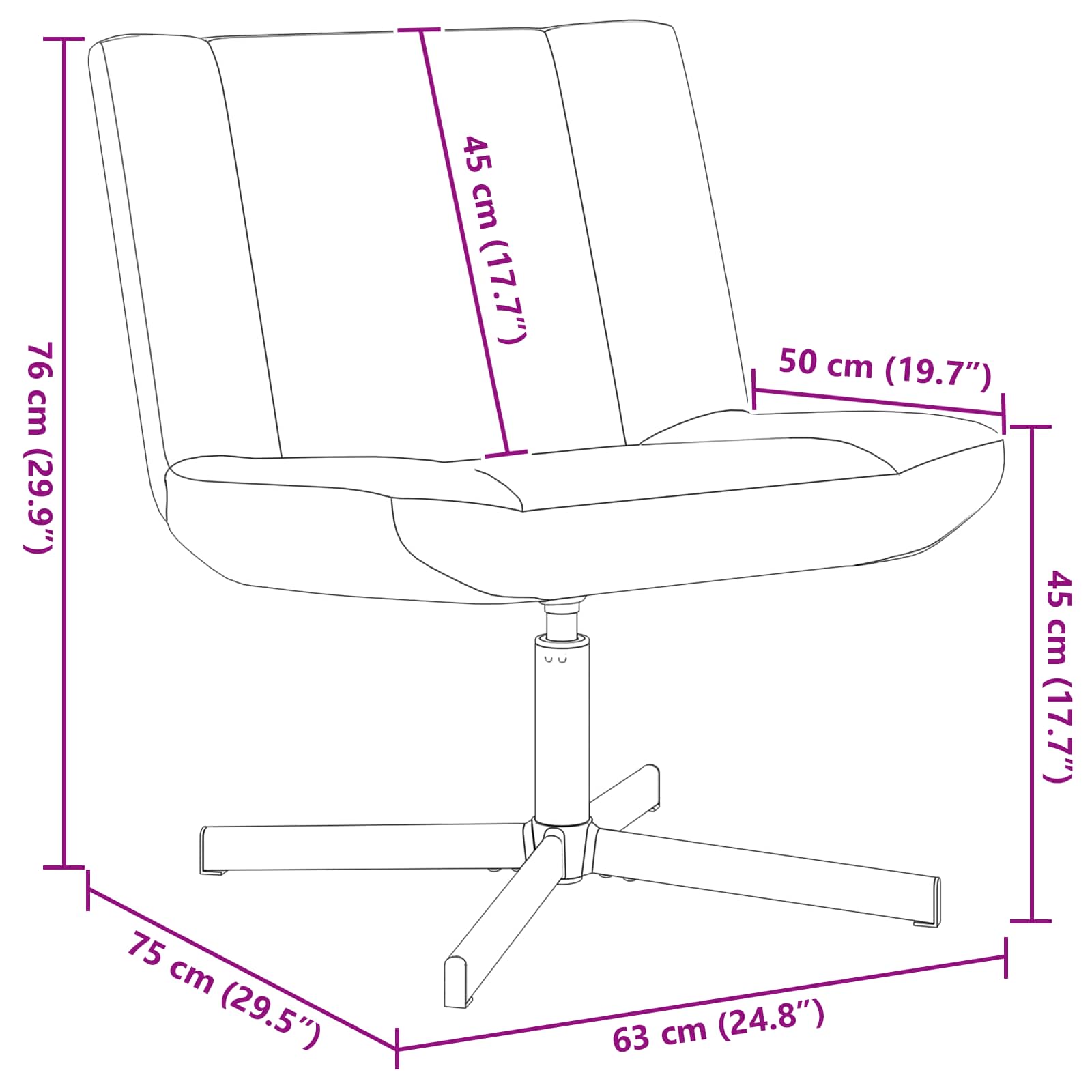 Drehstuhl Beige 63 x 75 x 76 cm Schafsleder