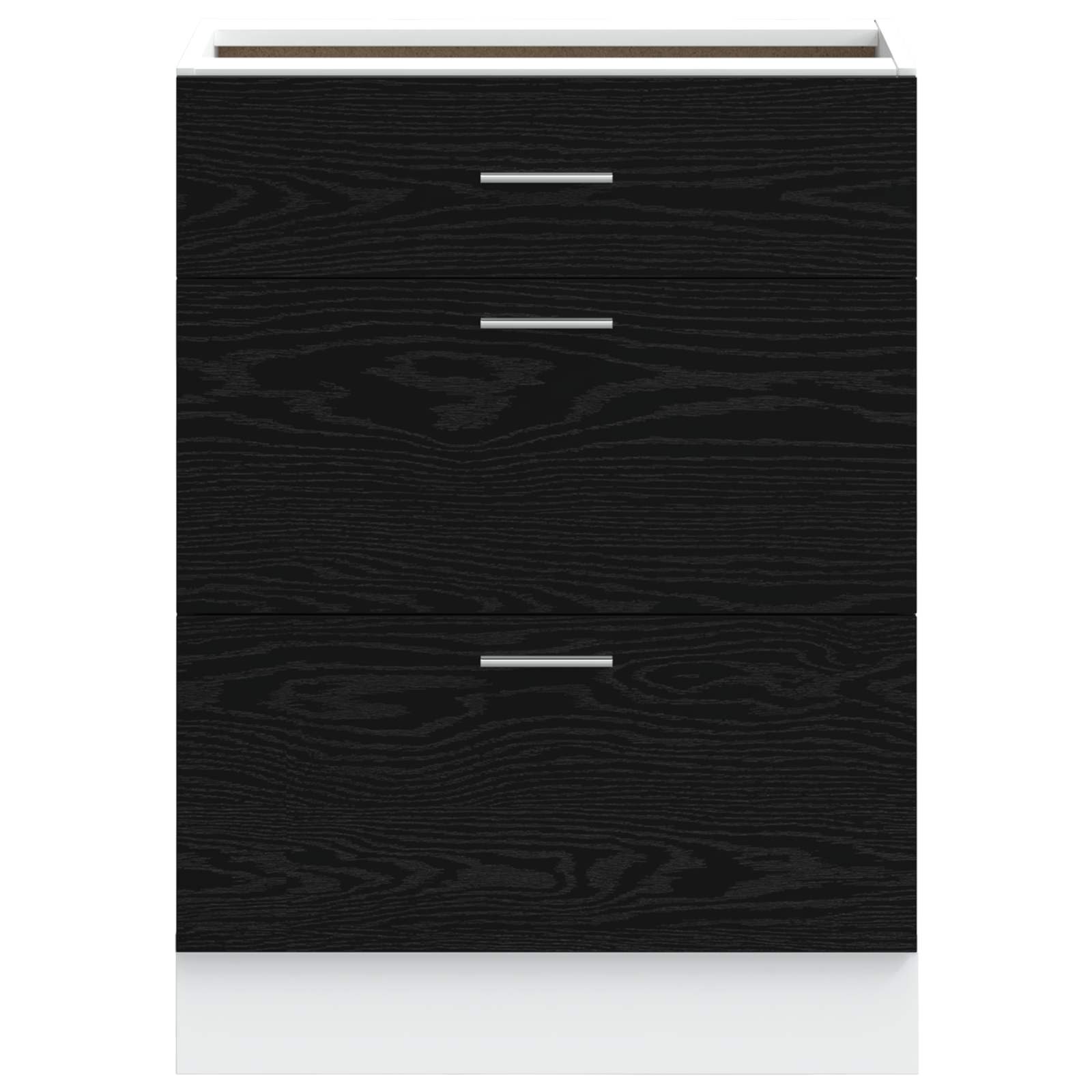Küchenunterschrank Schwarz Eichen-Optik 60 x 46 x 81,5 cm