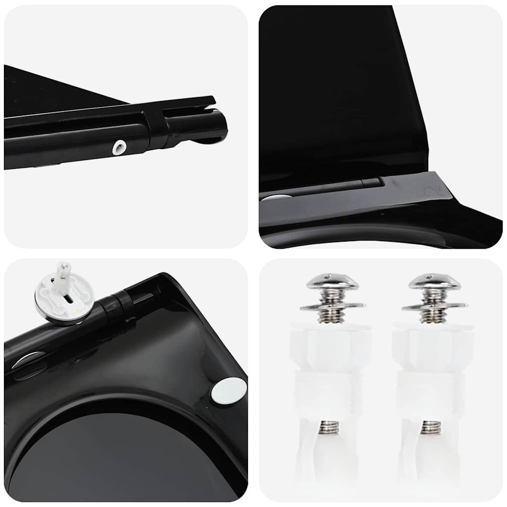 Toilettensitz Verstellbar Schwarz 50 x 36,5 x 5 cm Polypropylen