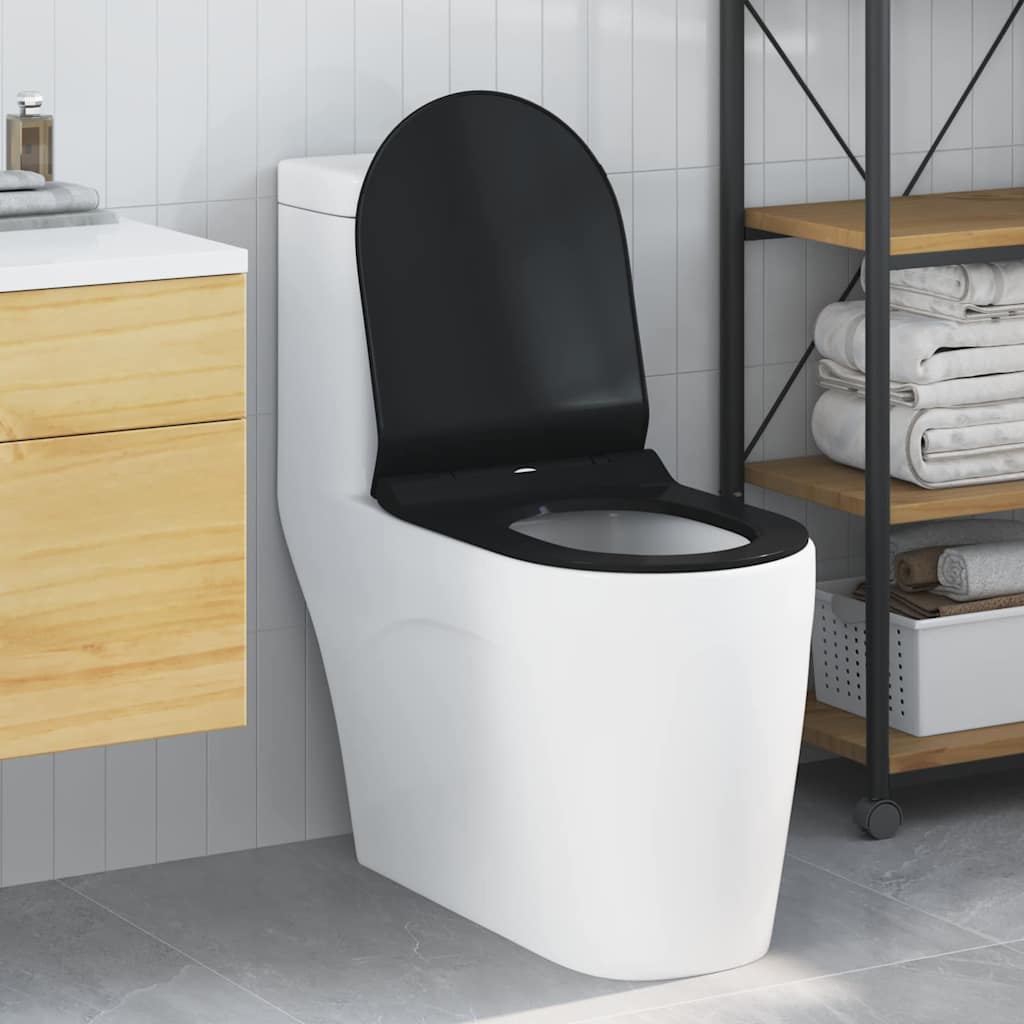 Toilettensitz Verstellbar Schwarz 50 x 36,5 x 5 cm Polypropylen