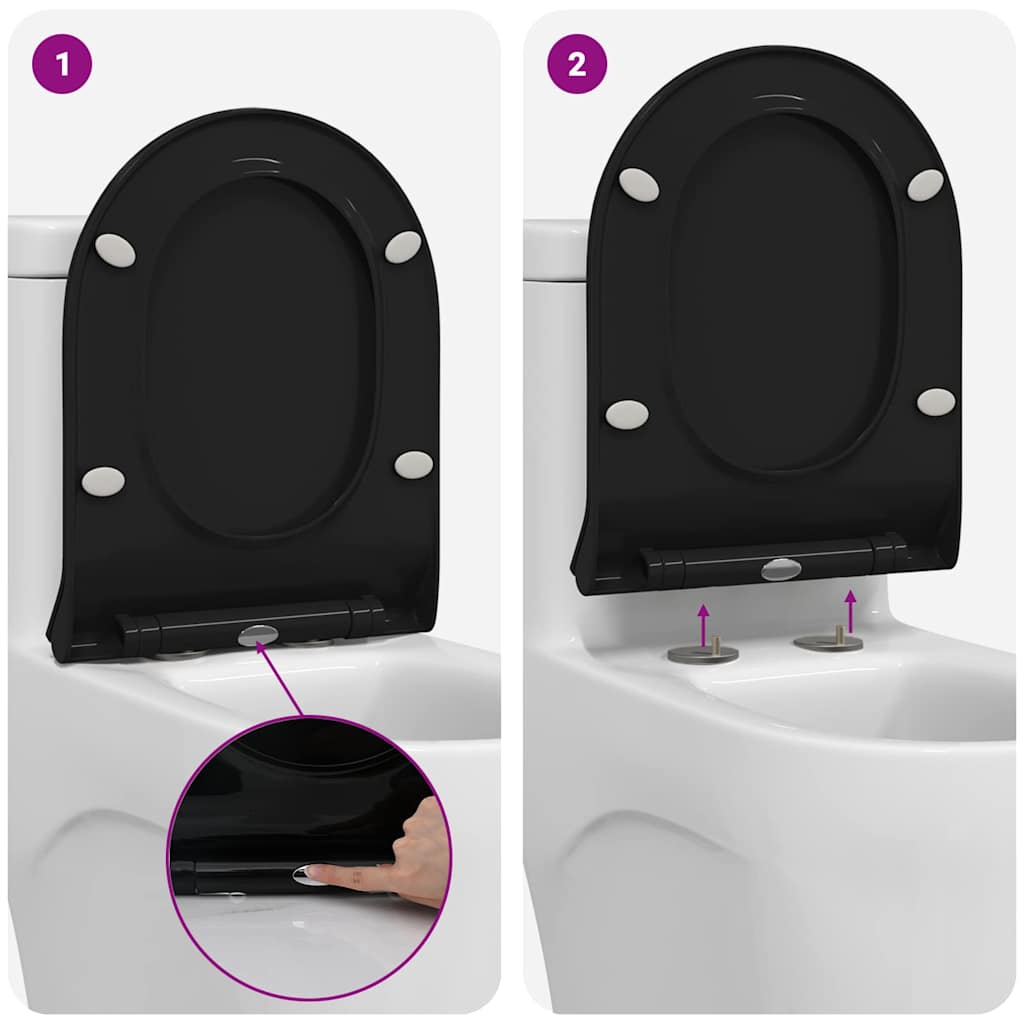 Toilettensitz Verstellbar Schwarz 50 x 36,5 x 5 cm Polypropylen