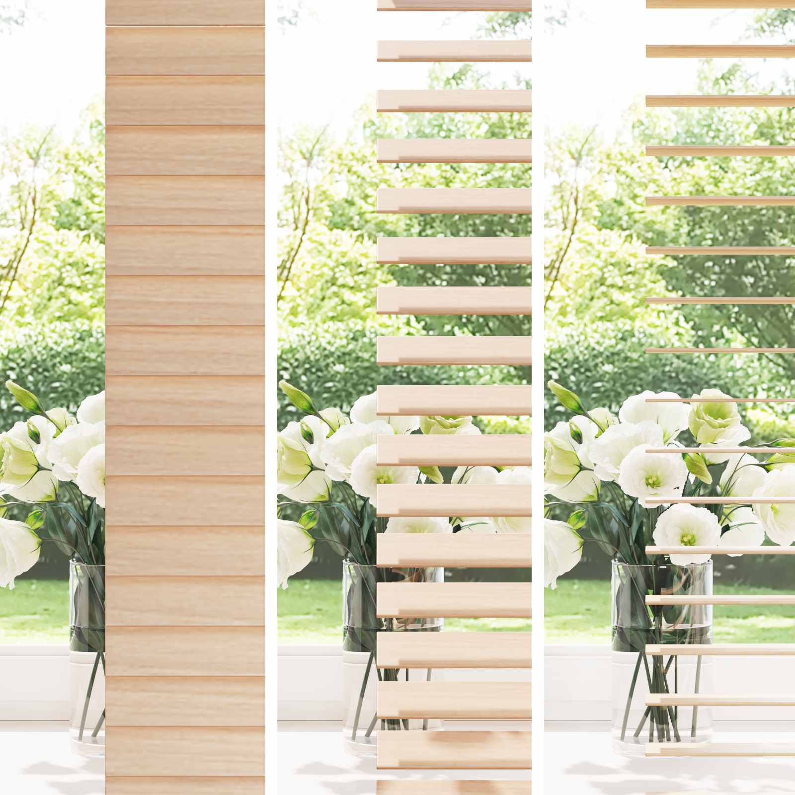Jalousie Eichenoptik 140 x 130 cm 35 mm Massives Paulownia-Holz