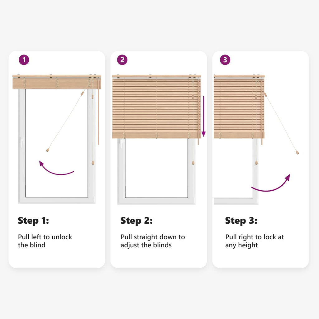 Jalousie Eichenoptik 125 x 250 cm 35 mm Massives Paulownia-Holz