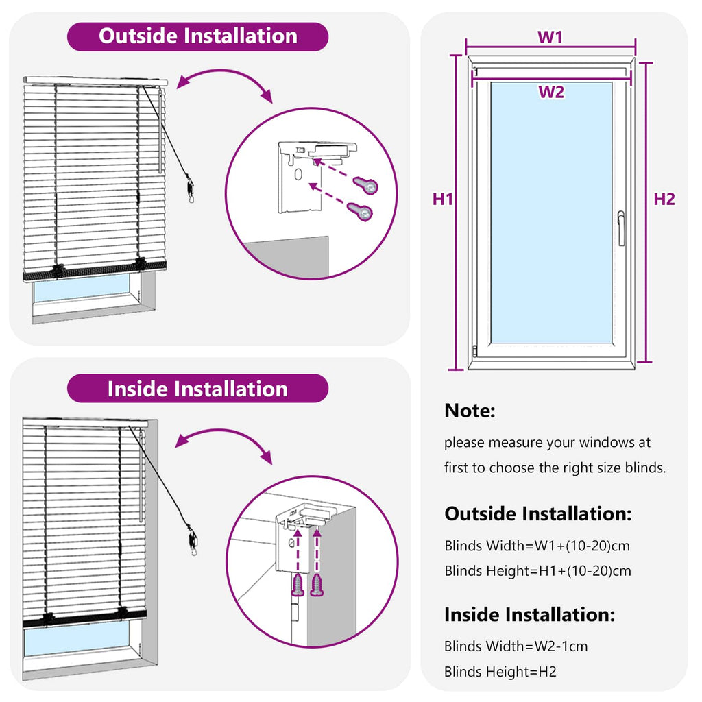 Jalousie Weiß 55 x 160 cm 35 mm Massives Paulownia-Holz