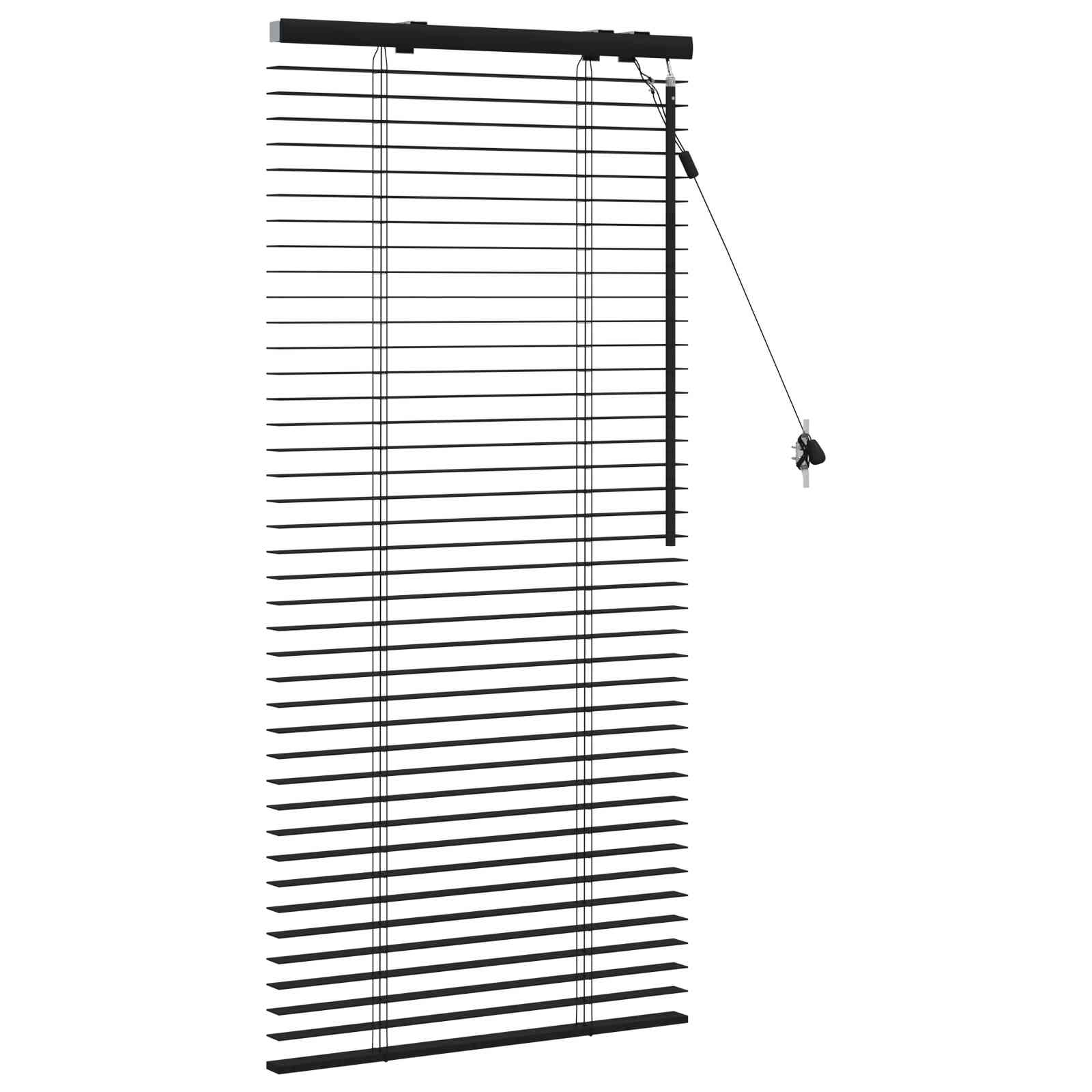 Jalousie Schwarz 55 x 130 cm 35 mm Massives Paulownia-Holz