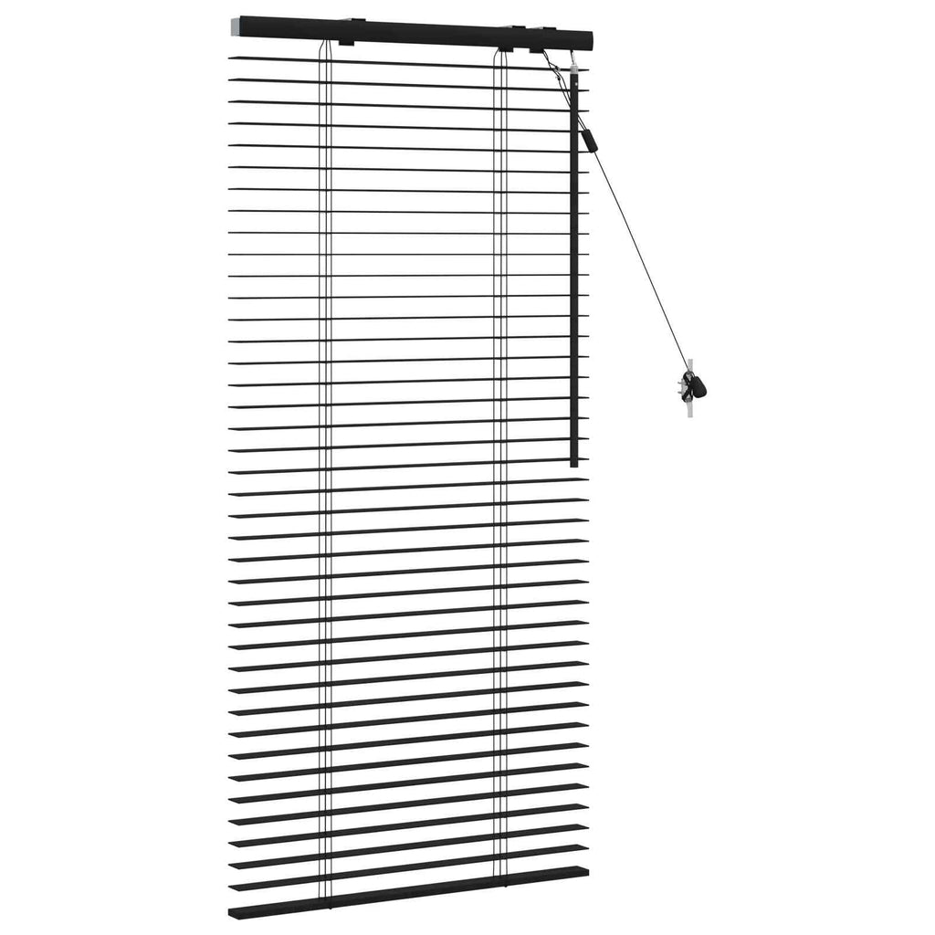 Jalousie Schwarz 60 x 130 cm 35 mm Massives Paulownia-Holz