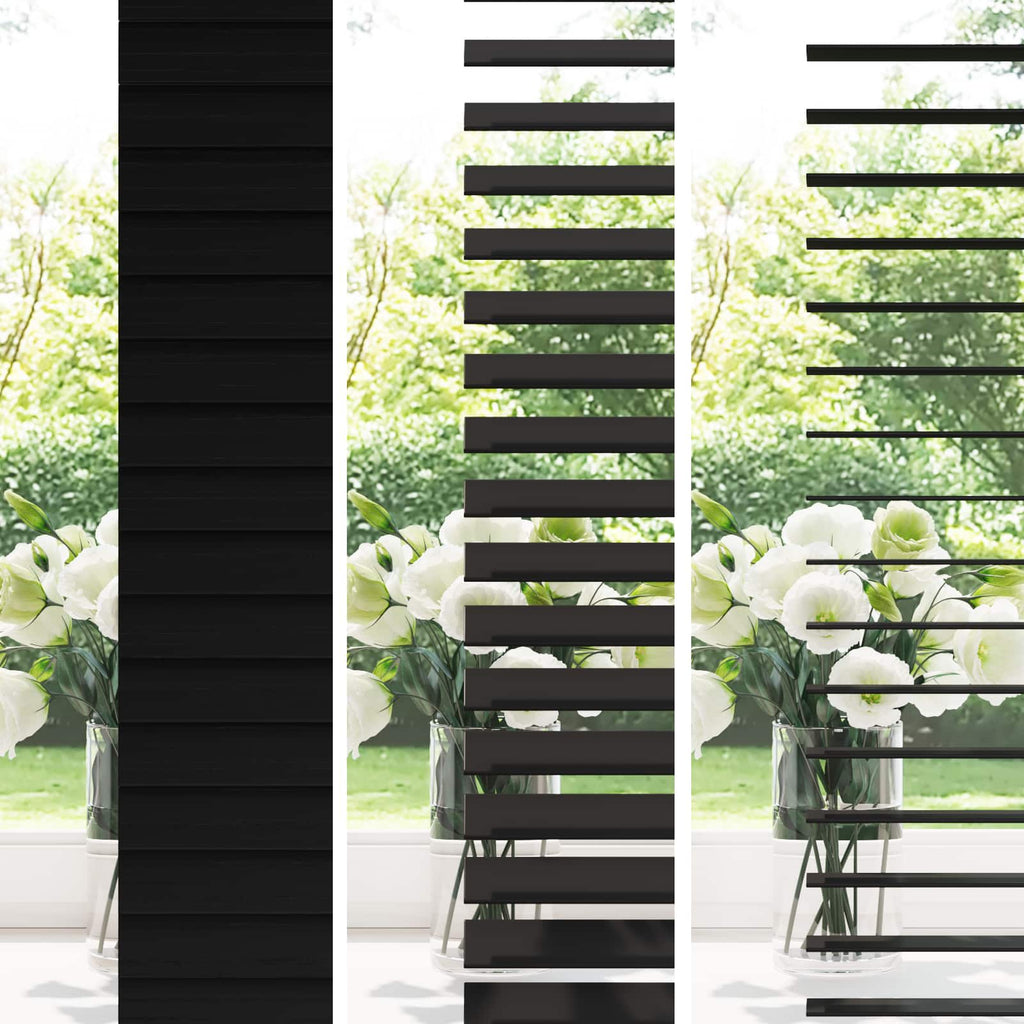 Jalousie Schwarz 105 x 130 cm 35 mm Massives Paulownia-Holz