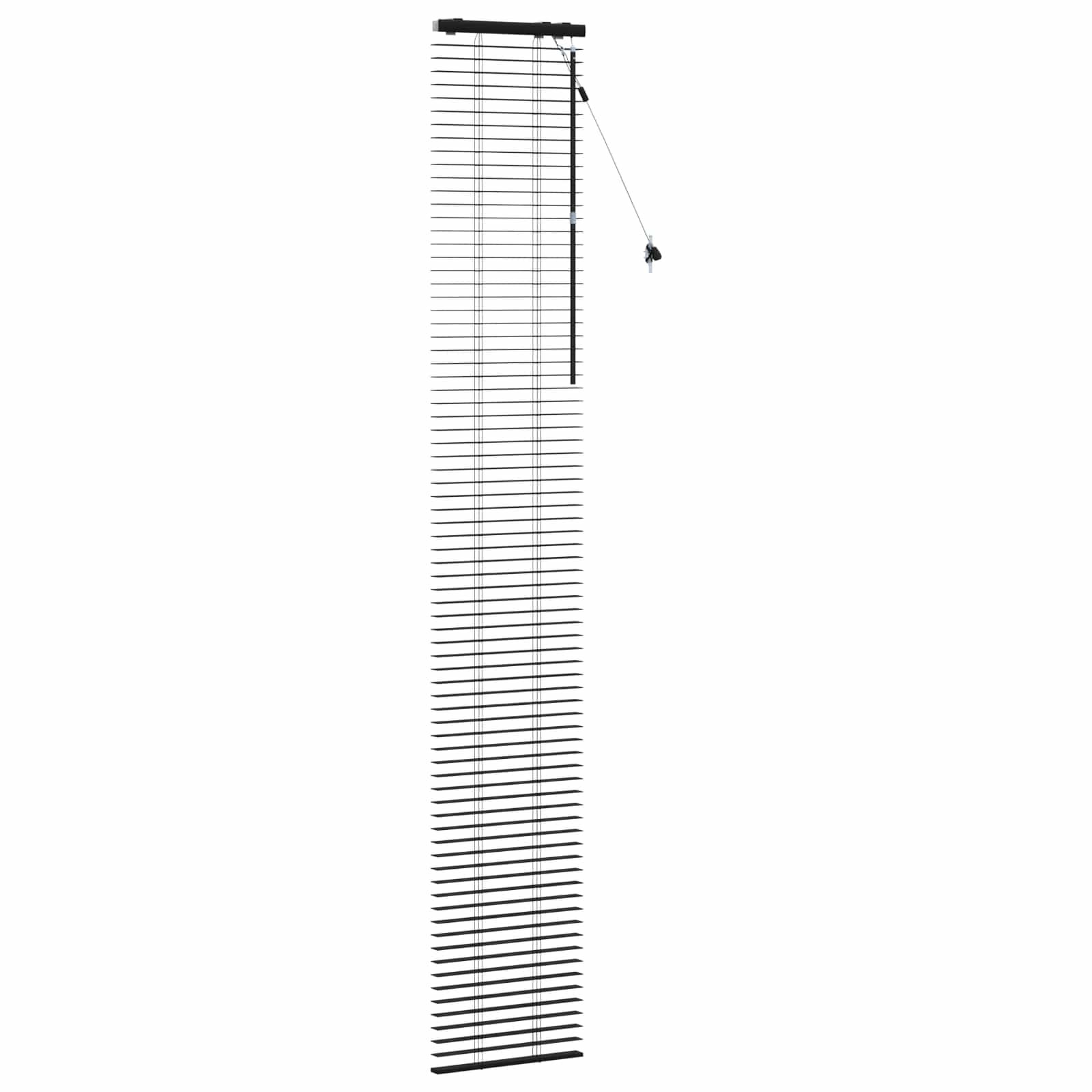 Jalousie Schwarz 50 x 250 cm 35 mm Massives Paulownia-Holz