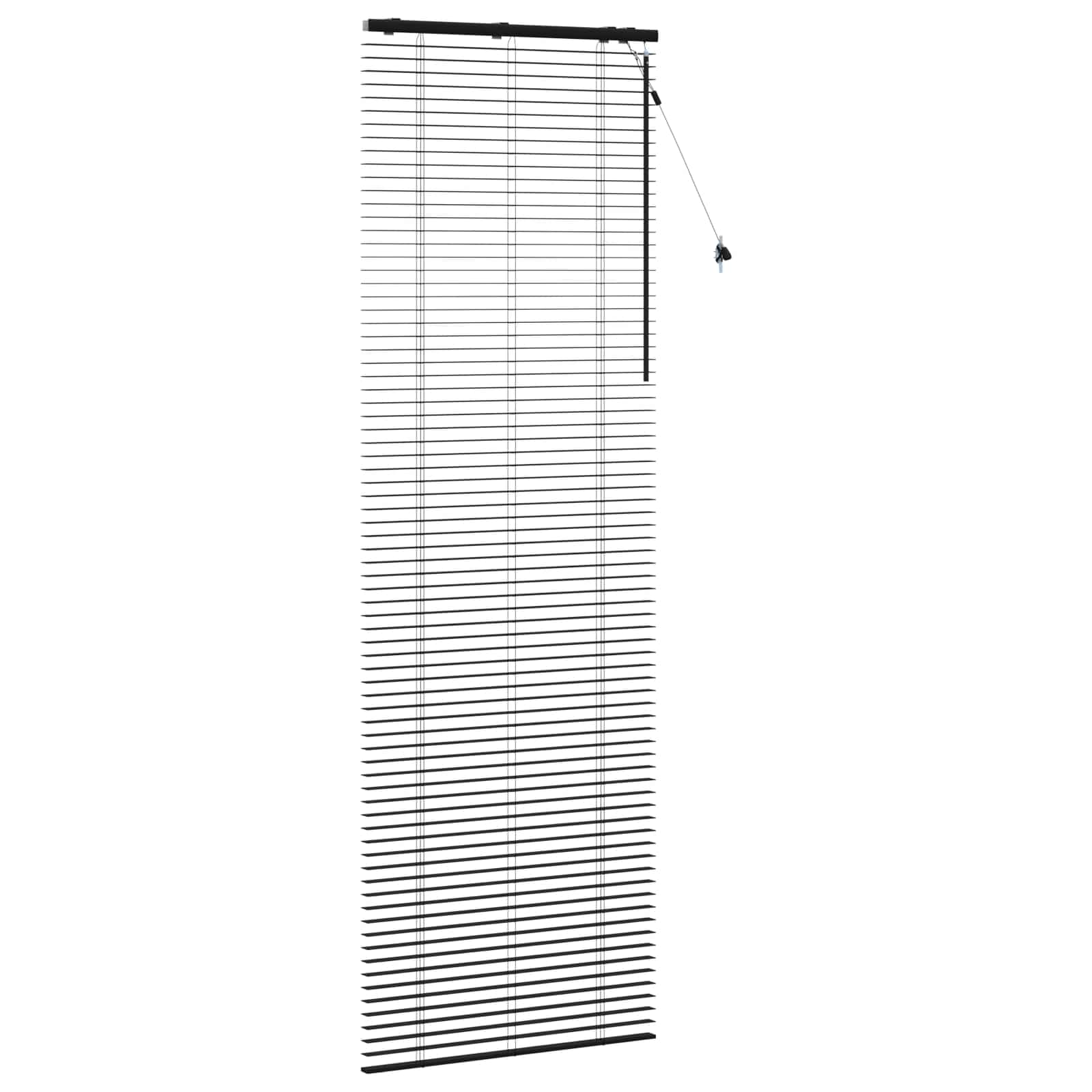 Jalousie Schwarz 85 x 250 cm 35 mm Massives Paulownia-Holz