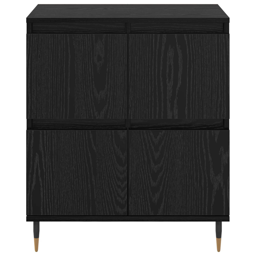 Sideboard Schwarz Eichen-Optik 60 x 35 x 70 cm