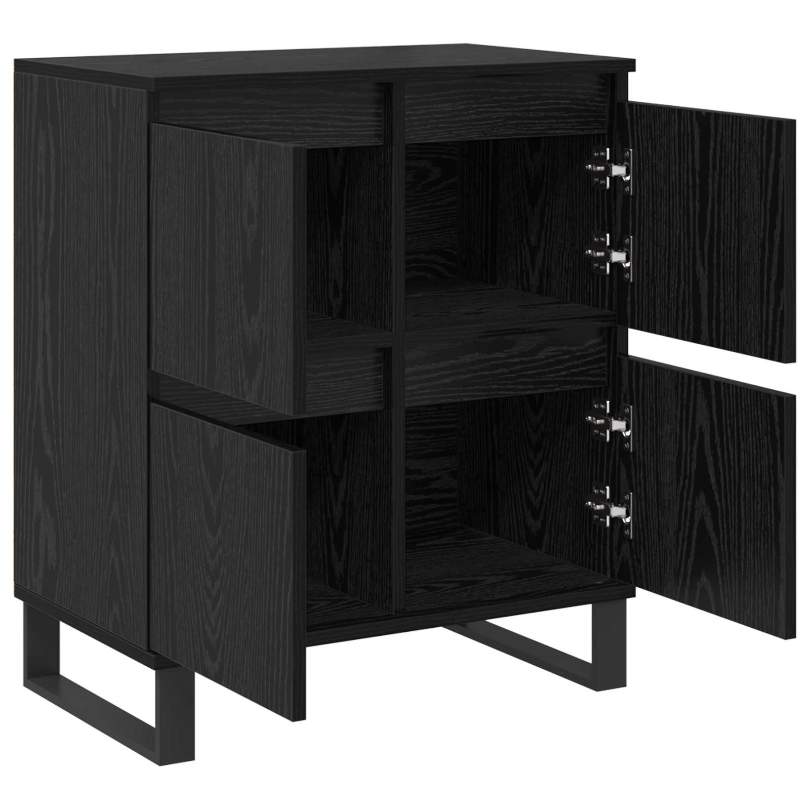 Sideboard Schwarz Eichen-Optik 60 x 35 x 70 cm