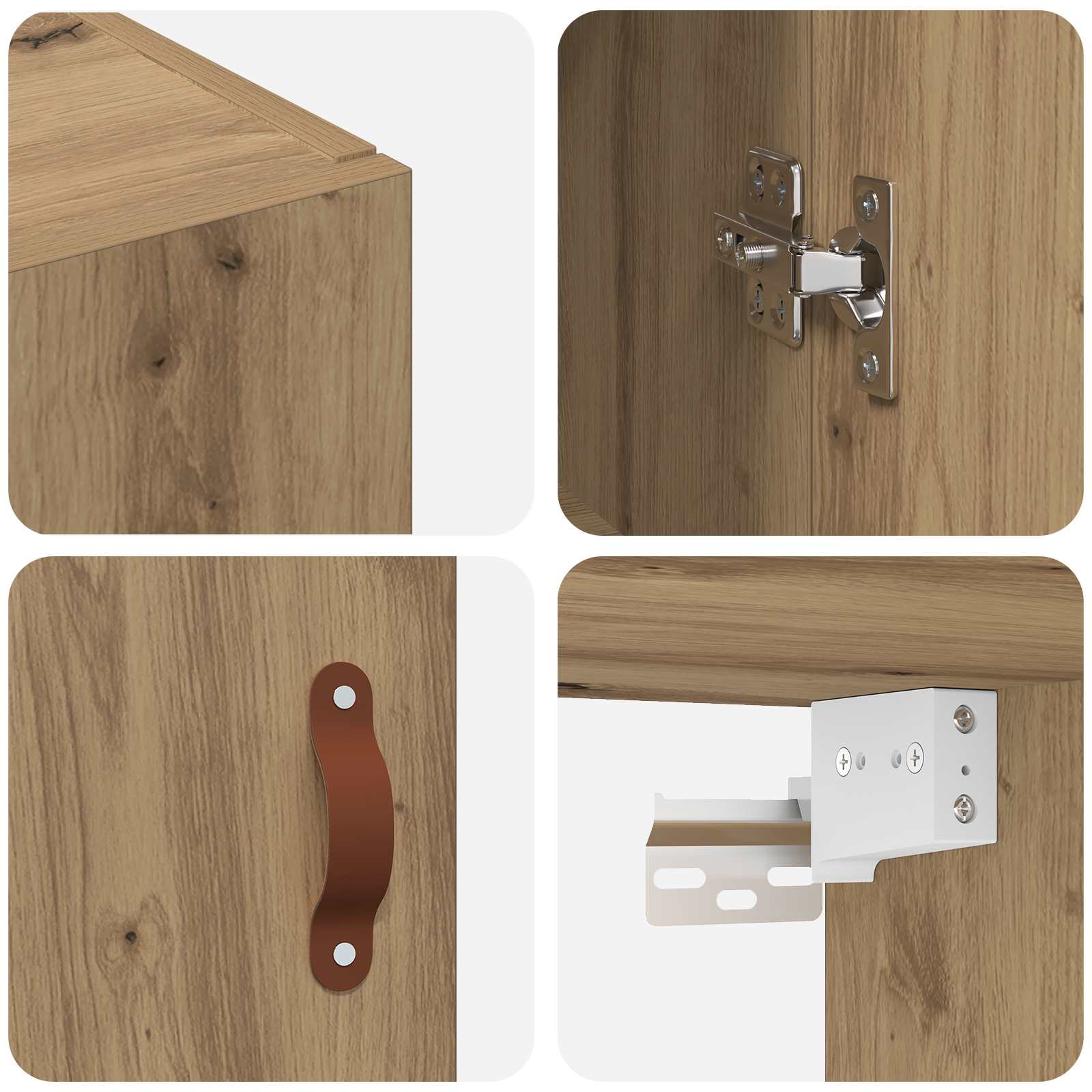 Wandschrank Artisan-Eiche 69,5 x 34 x 90 cm Holzwerkstoff