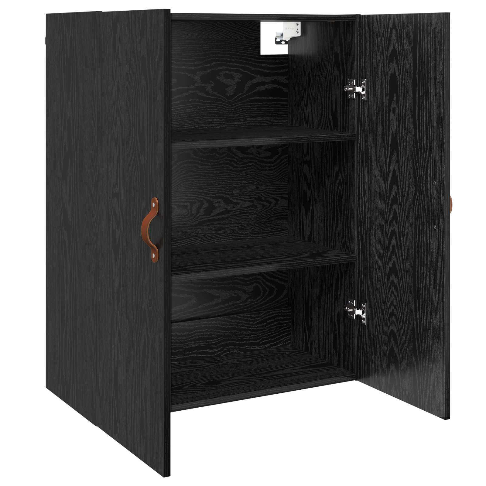 Wandschrank Wandmontiert Schwarz Eichen-Optik 69,5 x 34 x 90 cm