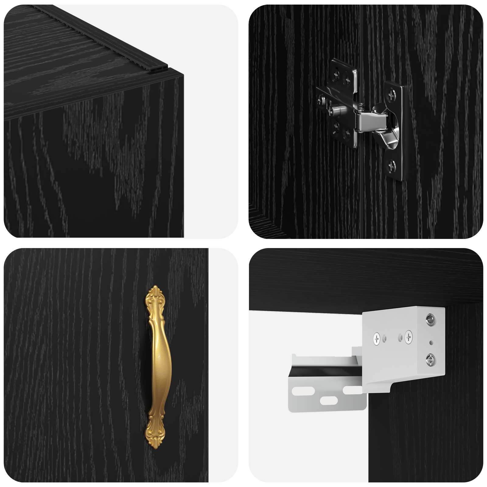 Wandschrank Wandmontiert Schwarz Eichen-Optik 69,5 x 34 x 90 cm
