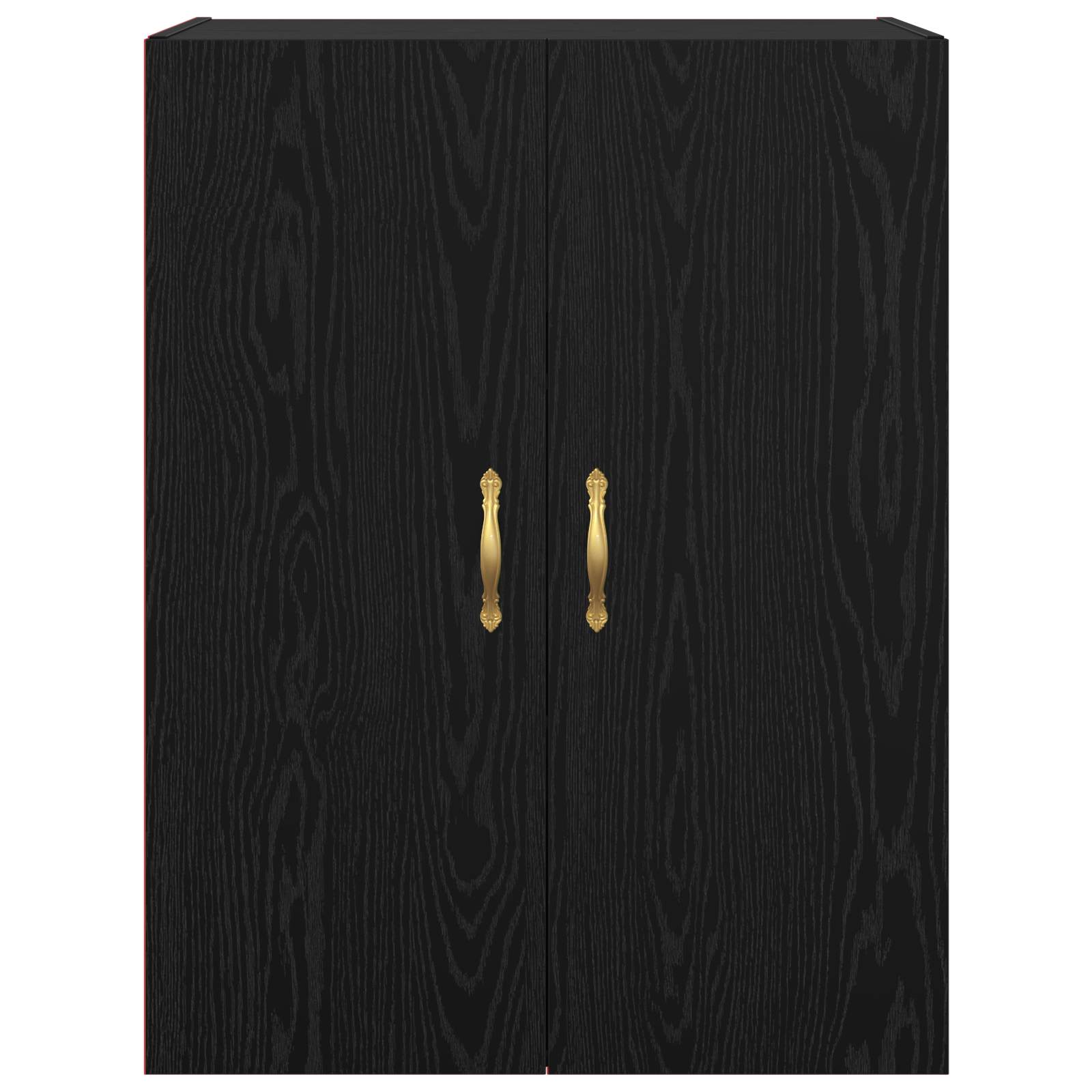 Wandschrank Wandmontiert Schwarz Eichen-Optik 69,5 x 34 x 90 cm