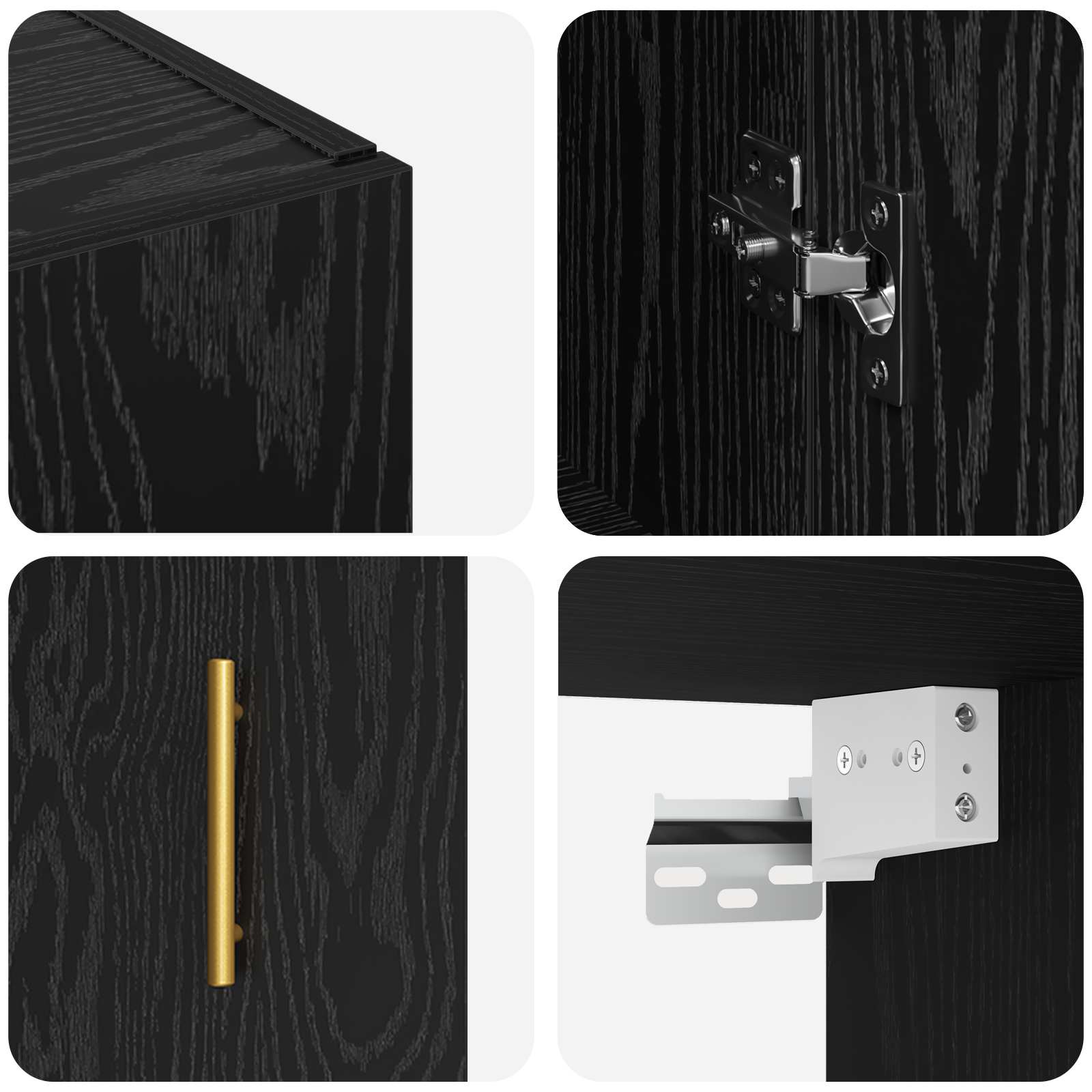 Wandschrank Wandmontiert Schwarz Eichen-Optik 69,5 x 34 x 90 cm