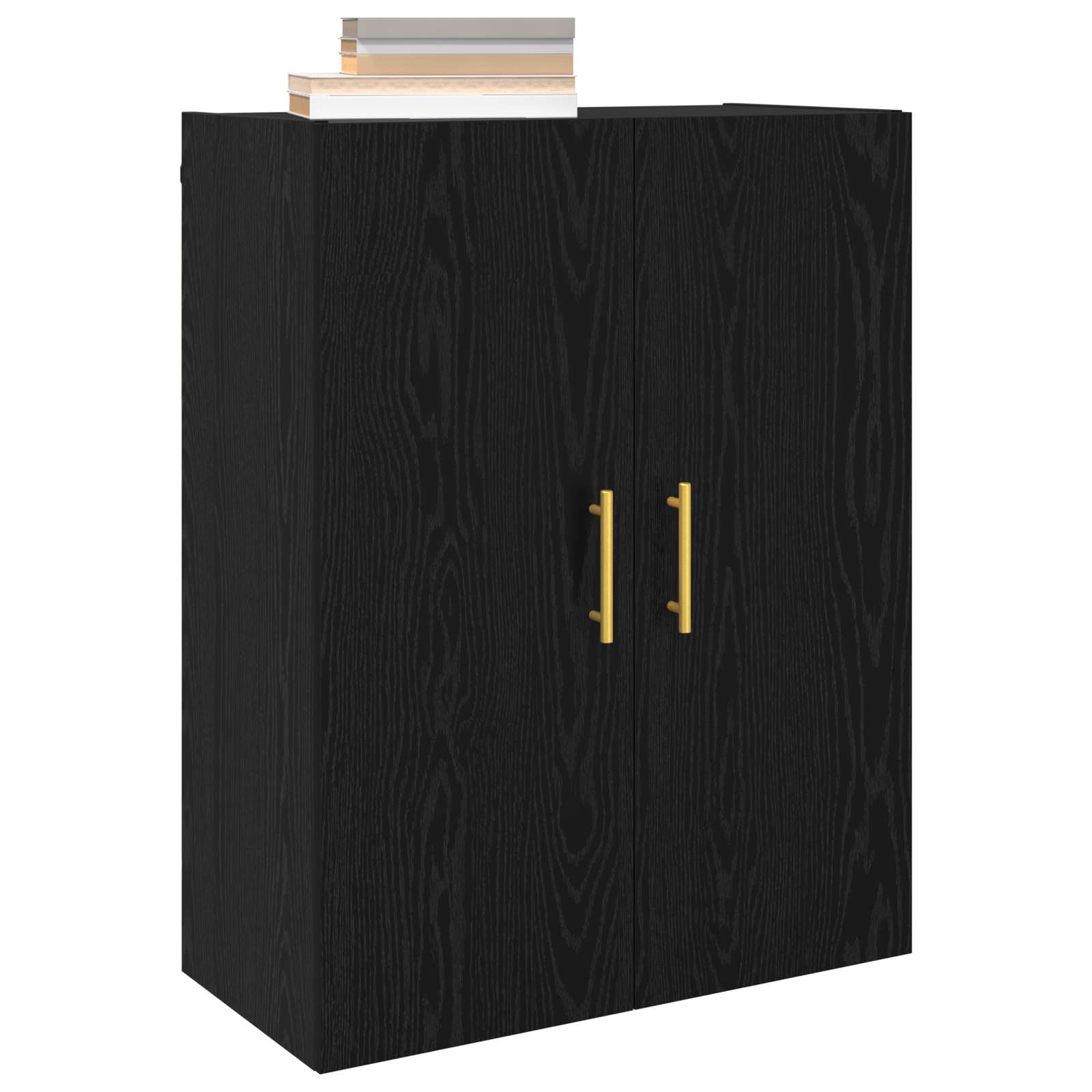 Wandschrank Wandmontiert Schwarz Eichen-Optik 69,5 x 34 x 90 cm