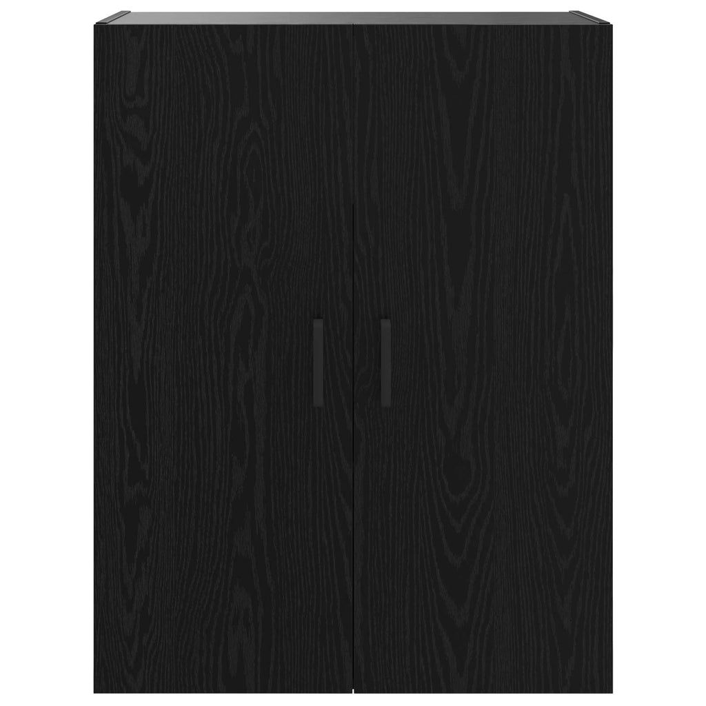 Wandschrank Wandmontiert Schwarz Eichen-Optik 69,5 x 34 x 90 cm