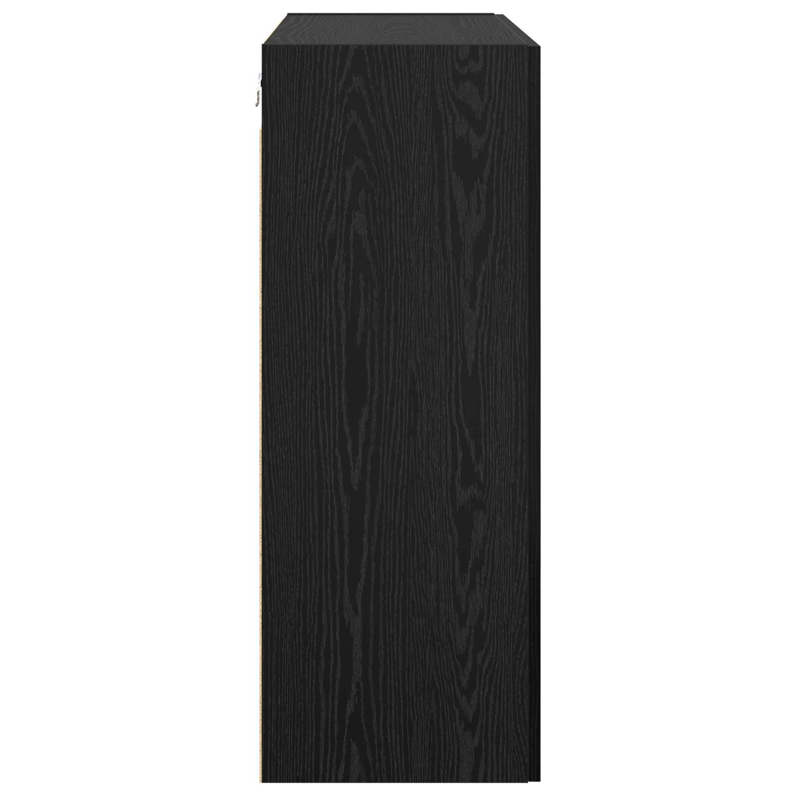 Wandschrank Wandmontiert Schwarz Eichen-Optik 69,5 x 34 x 90 cm