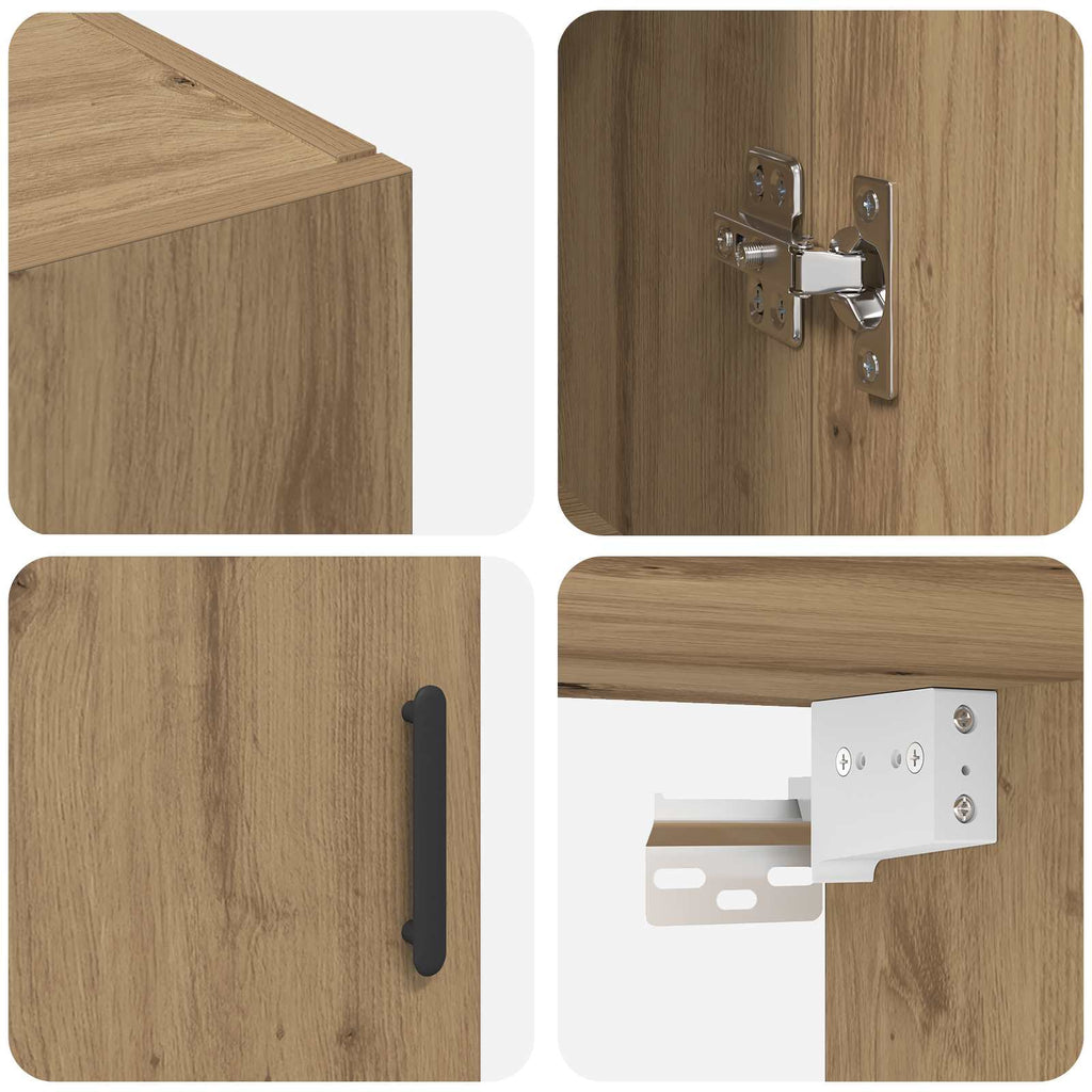Wandschrank Artisan-Eiche 69,5 x 34 x 90 cm Holzwerkstoff