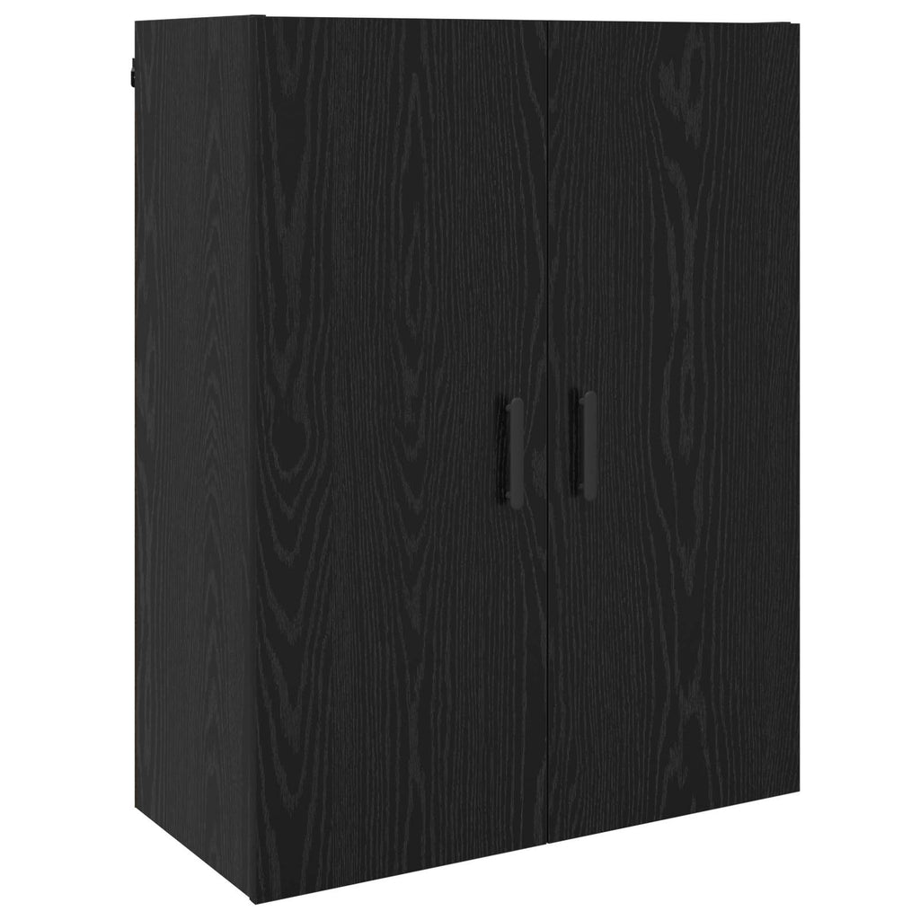 Wandschrank Wandmontiert Schwarz Eichen-Optik 69,5 x 34 x 90 cm
