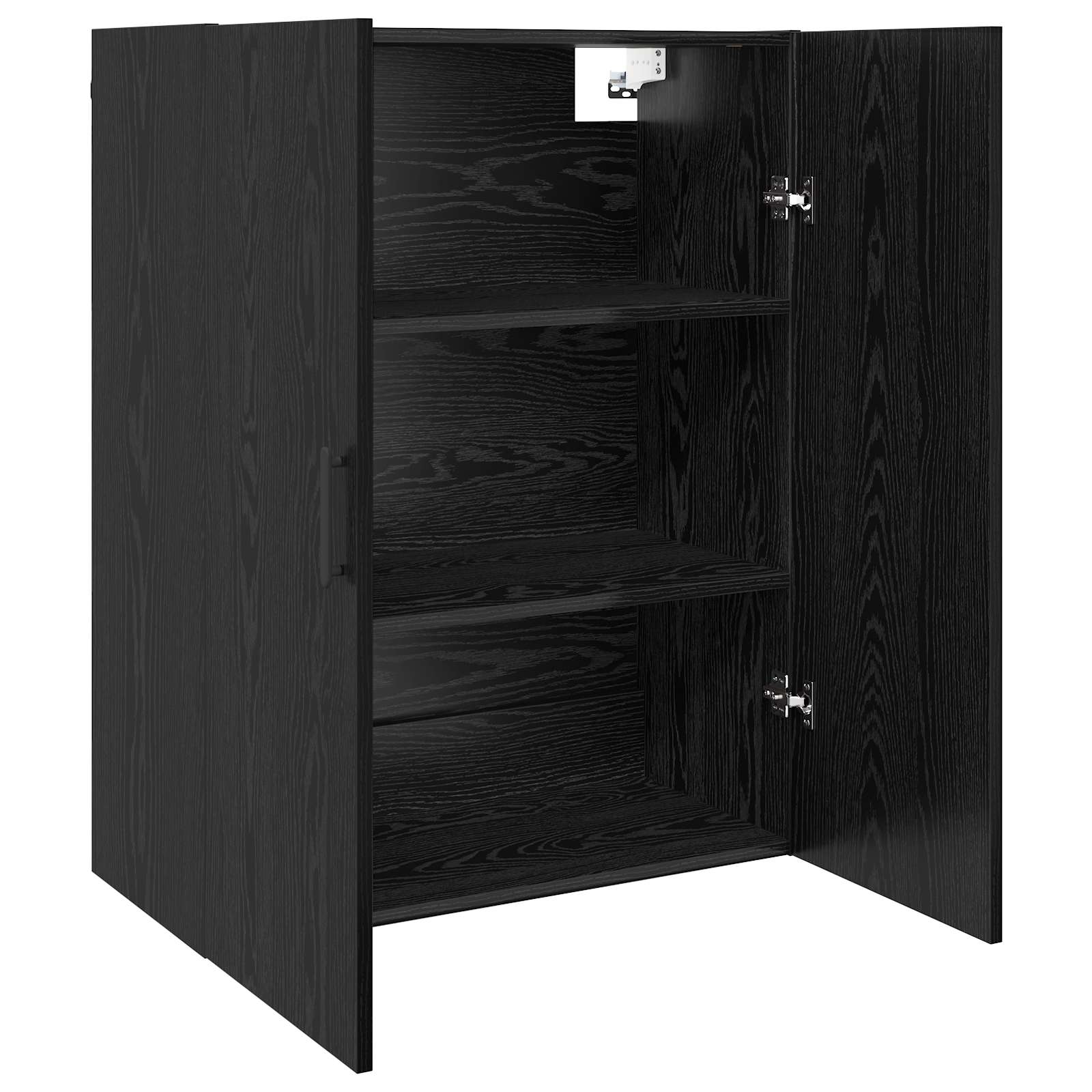 Wandschrank Wandmontiert Schwarz Eichen-Optik 69,5 x 34 x 90 cm