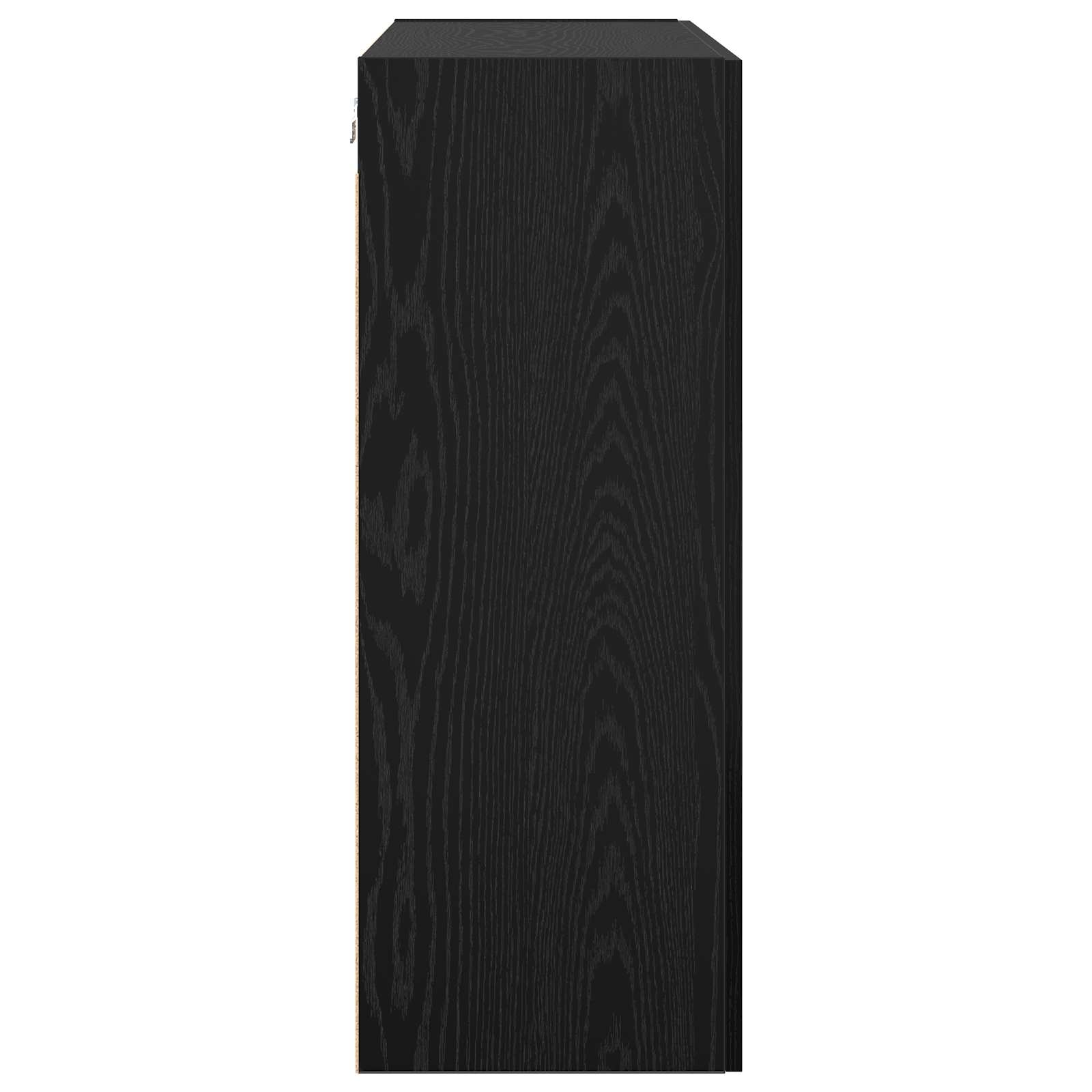 Wandschrank Wandmontiert Schwarz Eichen-Optik 69,5 x 34 x 90 cm