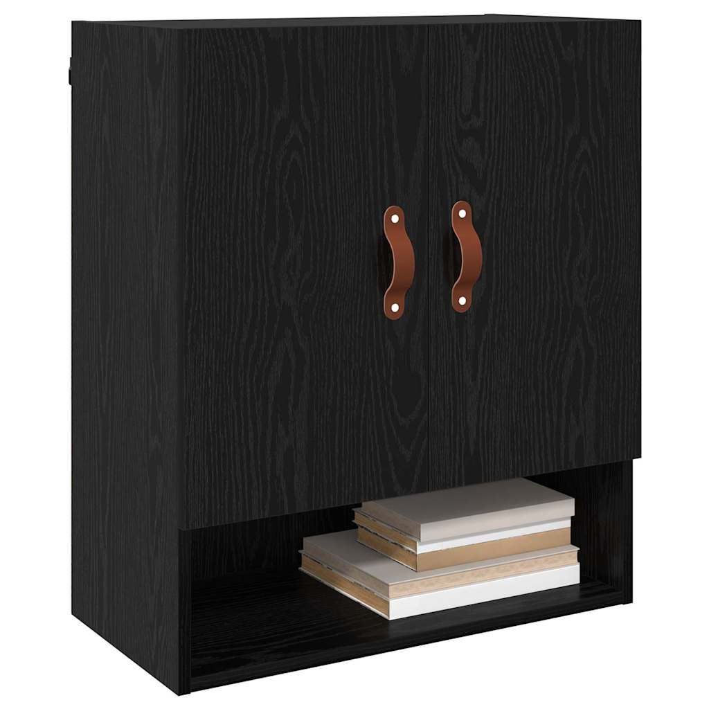 Wandschrank Schwarz Eichen-Optik 60 x 31 x 70 cm Holzwerkstoff