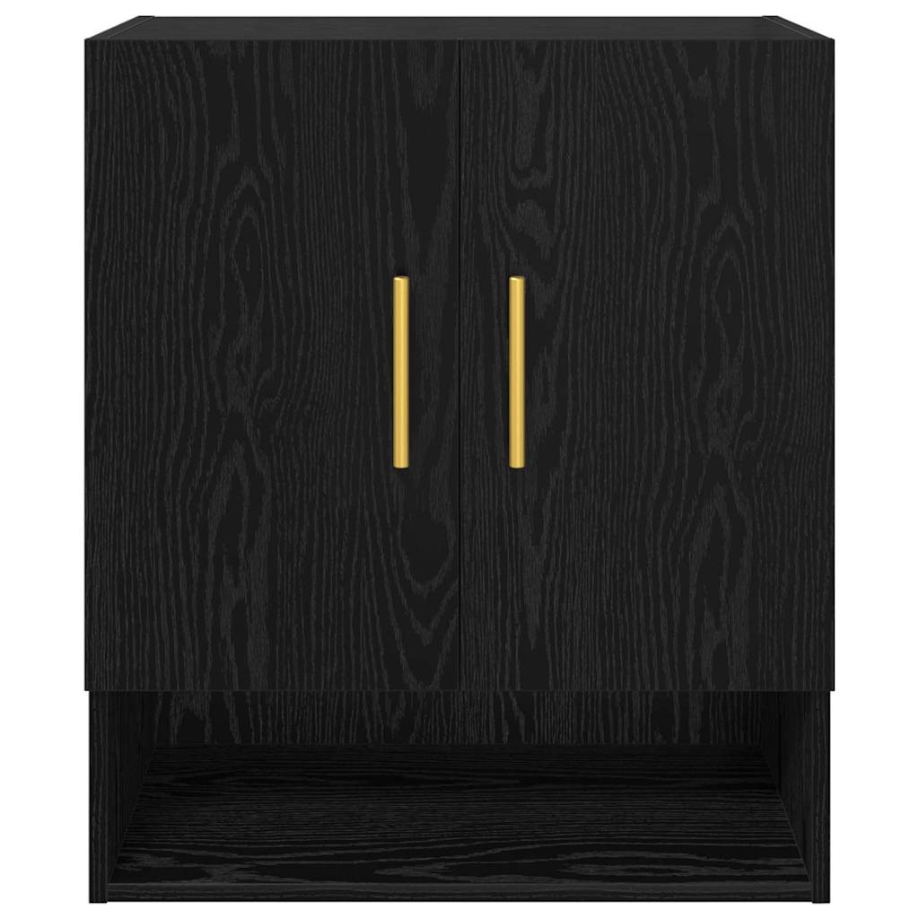 Wandschrank Schwarz Eichen-Optik 60 x 31 x 70 cm Holzwerkstoff