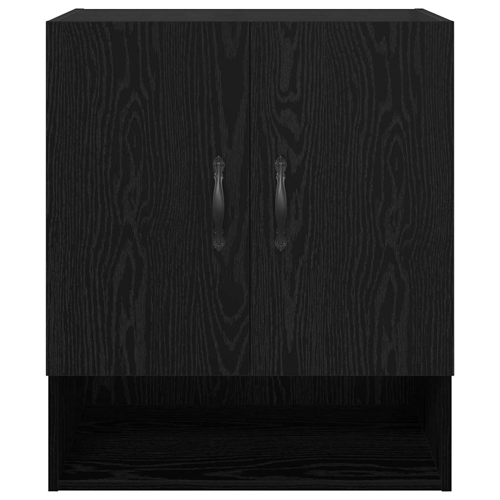 Wandschrank Schwarz Eichen-Optik 60 x 31 x 70 cm Holzwerkstoff