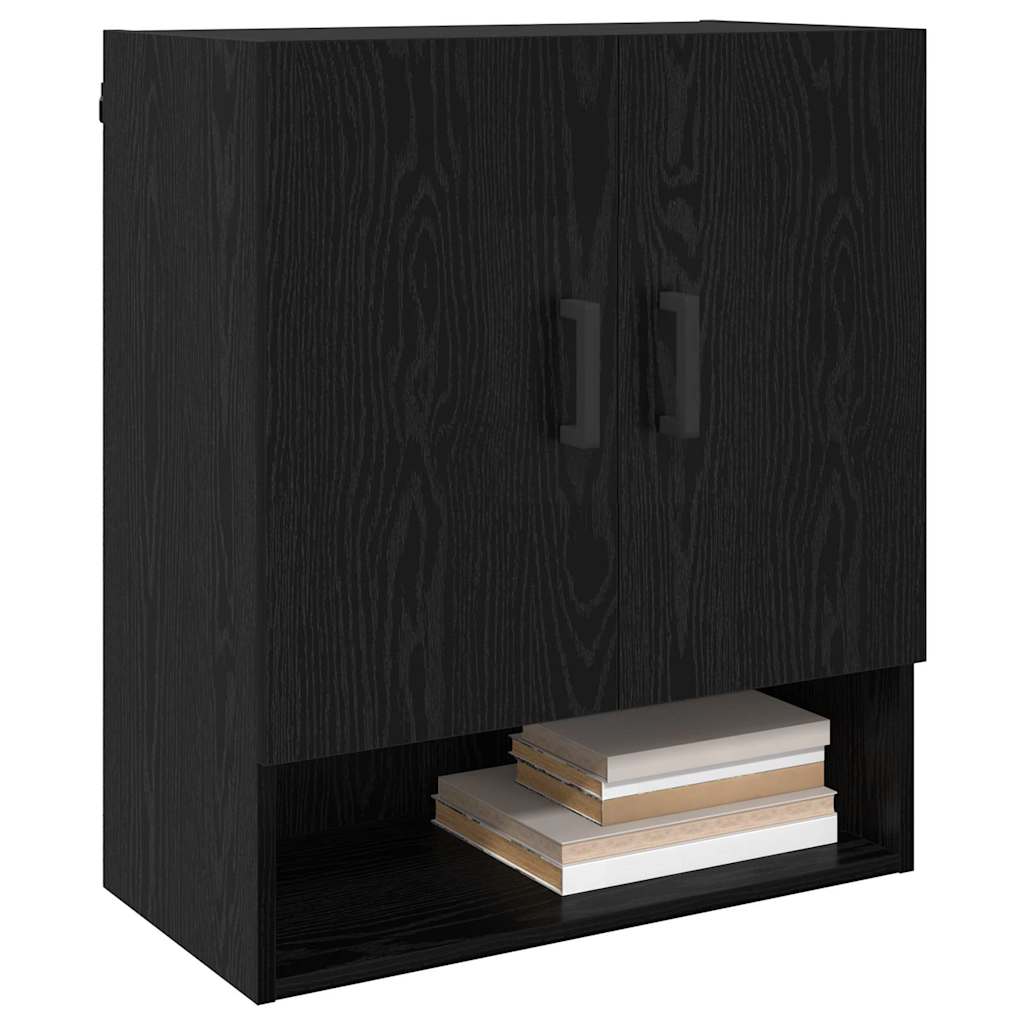 Wandschrank Schwarz Eichen-Optik 60 x 31 x 70 cm Holzwerkstoff