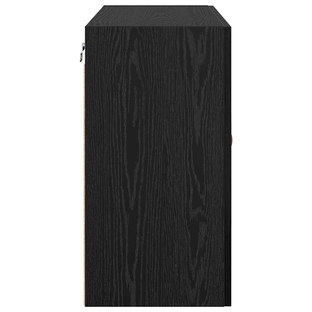 Wandschrank Schwarz Eichen-Optik 60 x 31 x 60 cm Holzwerkstoff