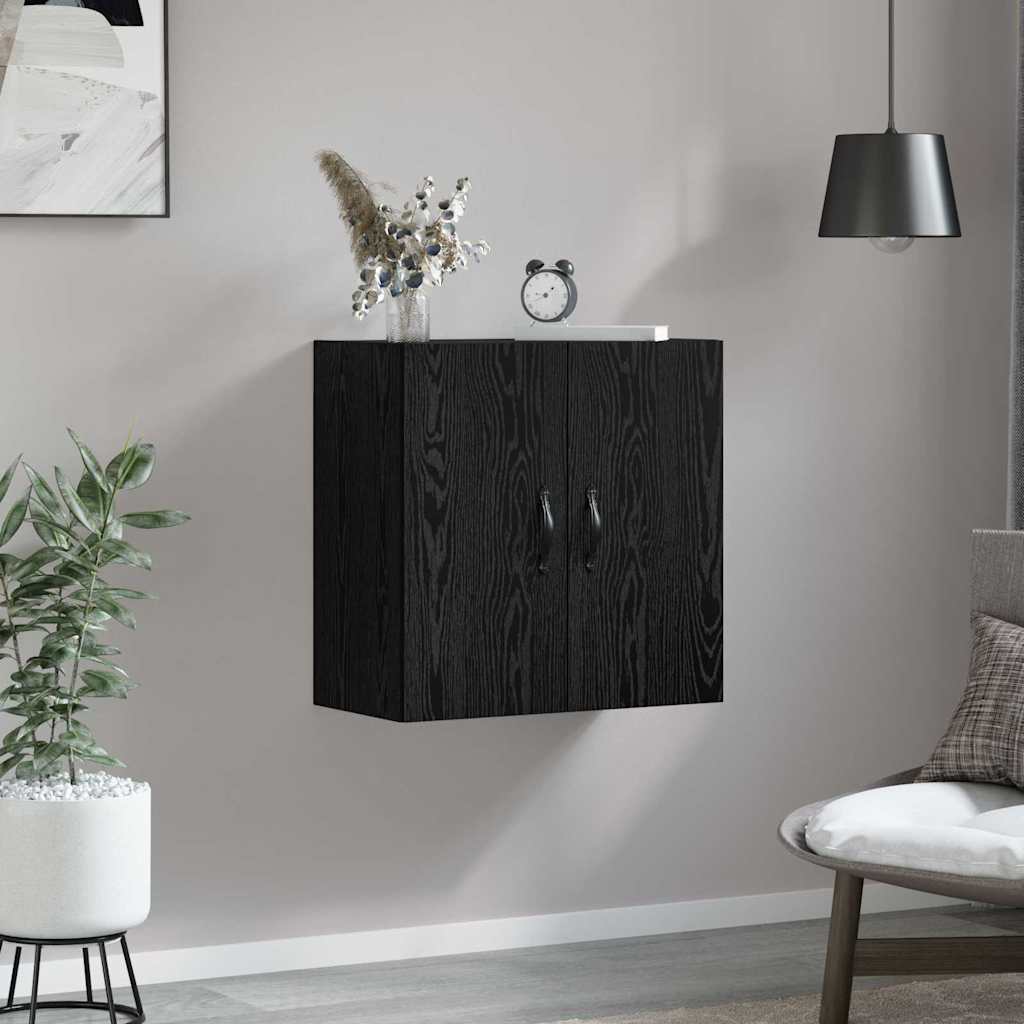 Wandschrank Schwarz Eichen-Optik 60 x 31 x 60 cm Holzwerkstoff