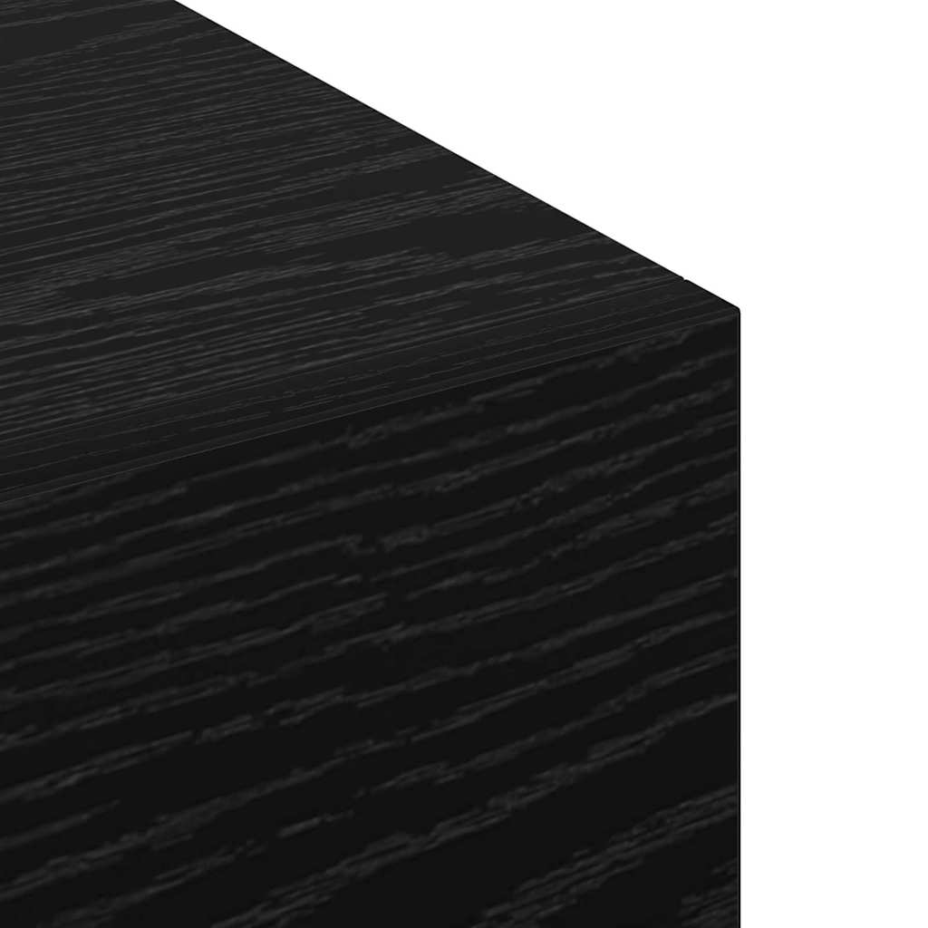 Wandschrank Wandmontiert Schwarz Eichen-Optik 60 x 36,5 x 35 cm