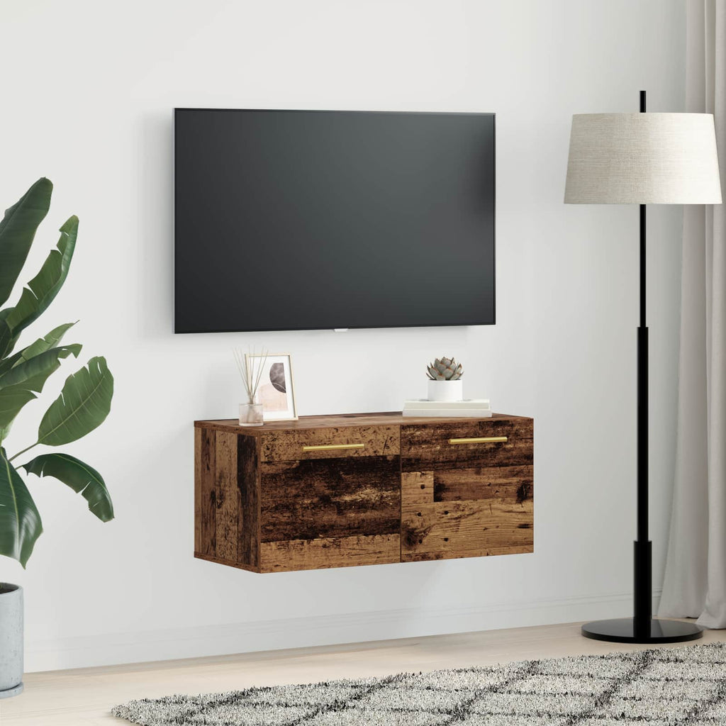 Wandschrank Altholz 80 x 36.5 x 35 cm Holzwerkstoff
