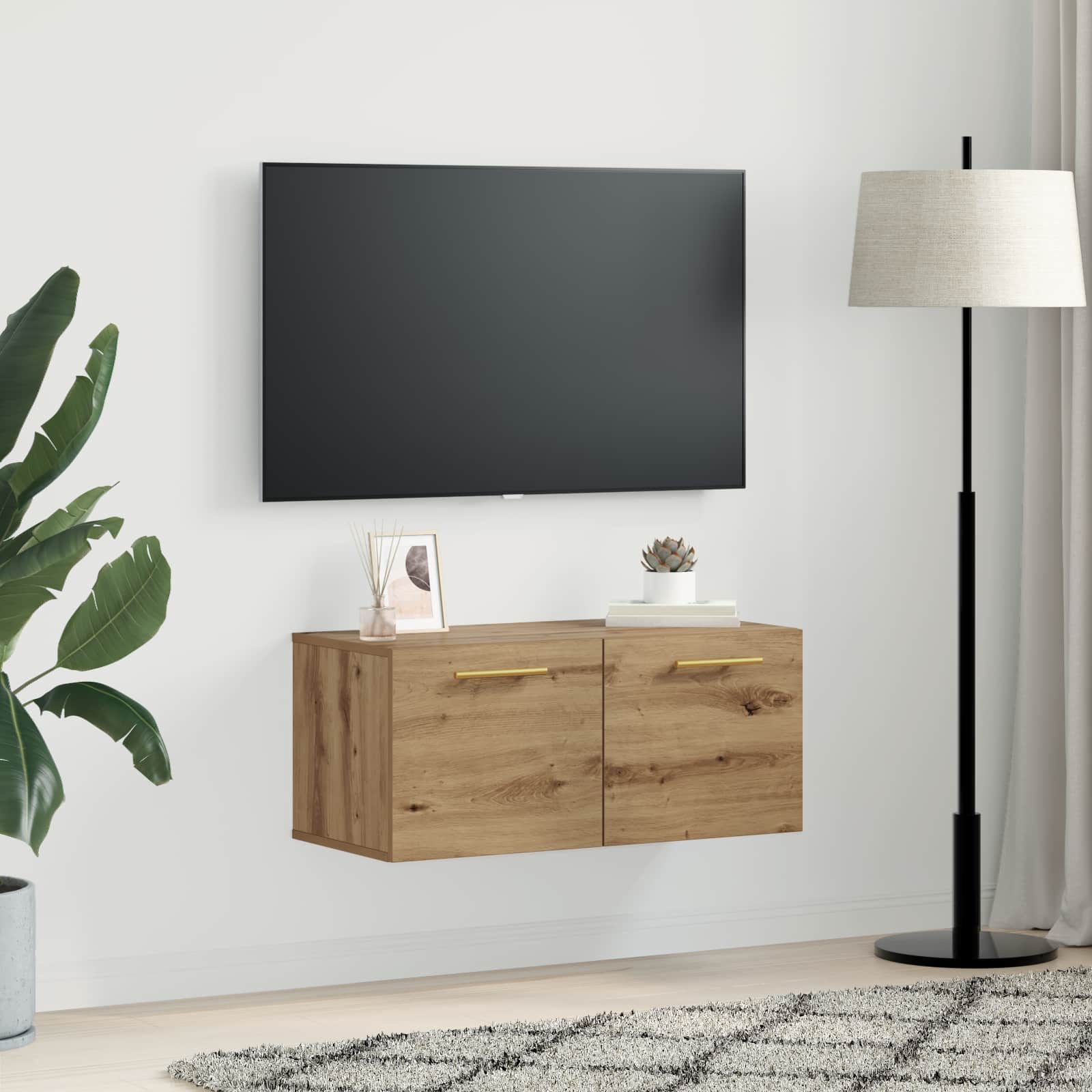 Wandschrank Artisan-Eiche 80 x 36.5 x 35 cm Holzwerkstoff