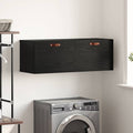 Wandschrank Schwarz Eichen-Optik 100 x 36,5 x 35 cm
