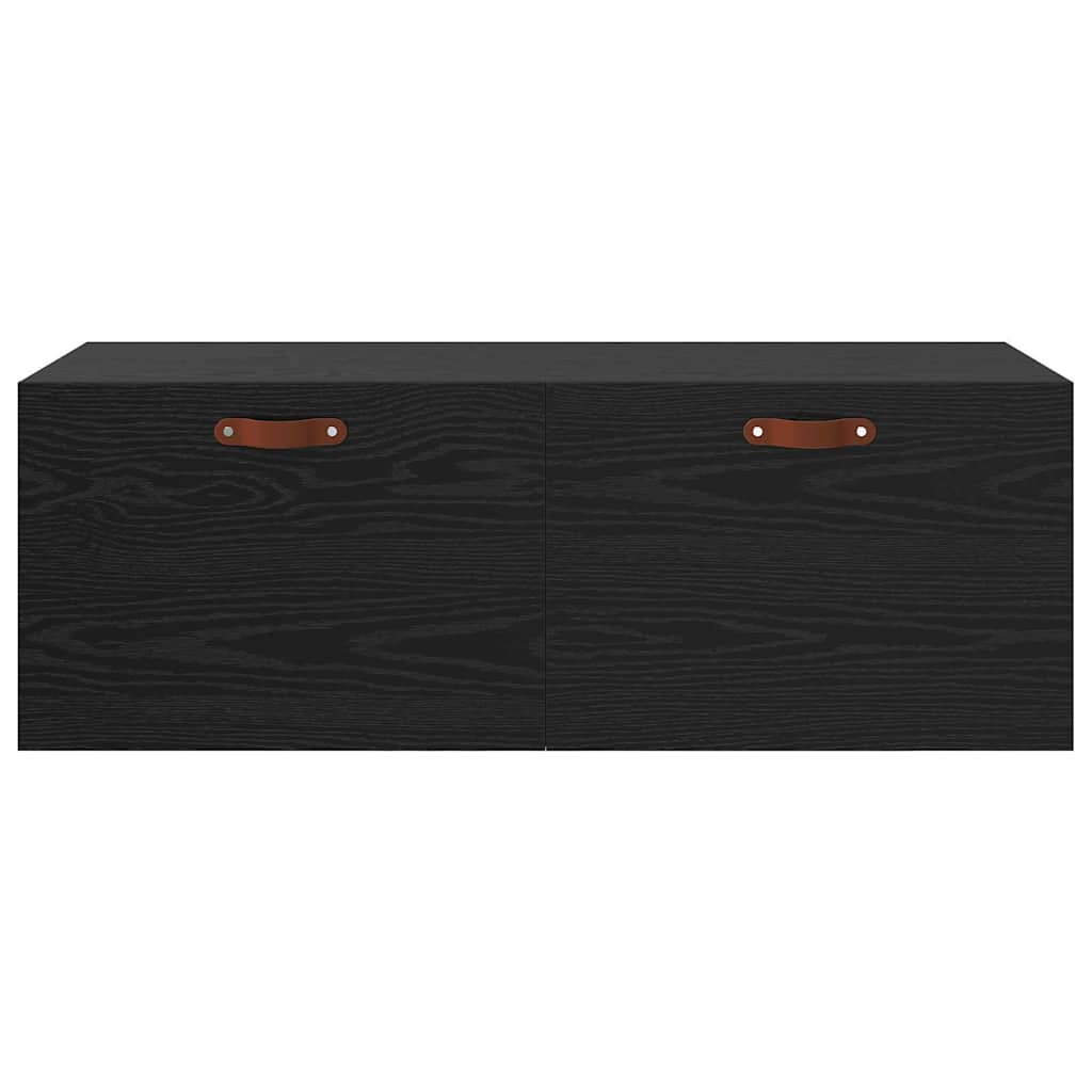 Wandschrank Schwarz Eichen-Optik 100 x 36,5 x 35 cm